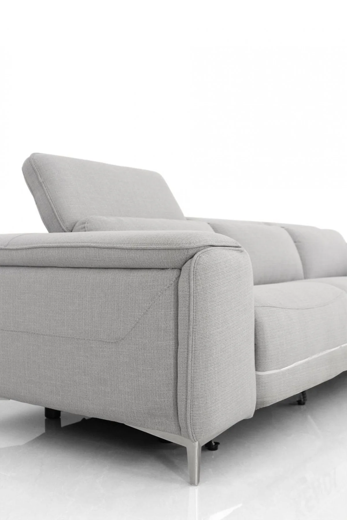 Modern Grey 84" Double Recliner Loveseat By Homeroots - Image 3
