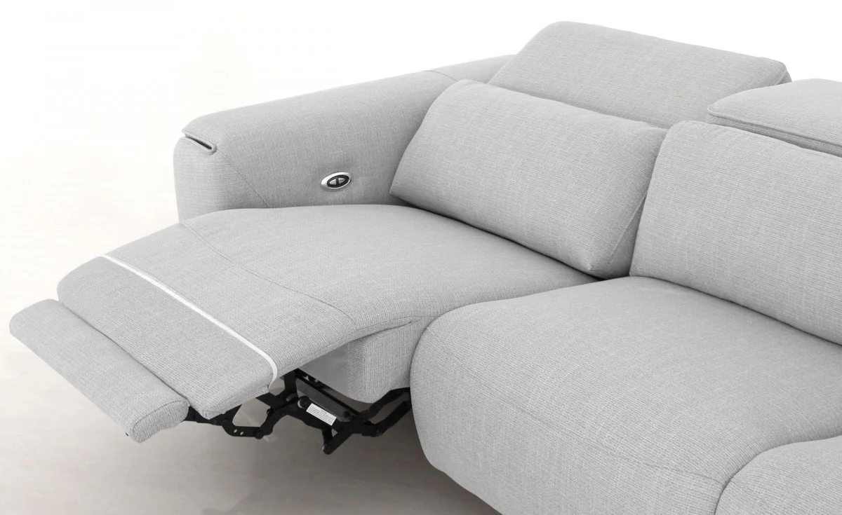 Modern Grey 84" Double Recliner Loveseat By Homeroots - Image 4