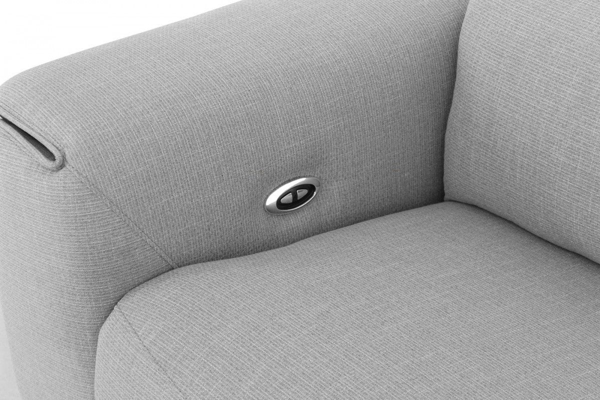 Modern Grey 84" Double Recliner Loveseat By Homeroots - Image 5