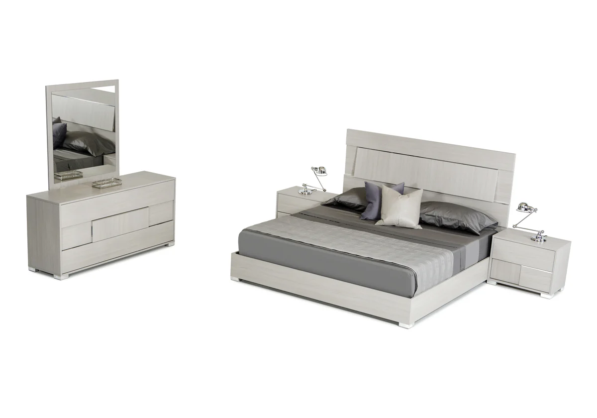 Modern Grey Queen Bedroom Set By Homeroots - Image 3