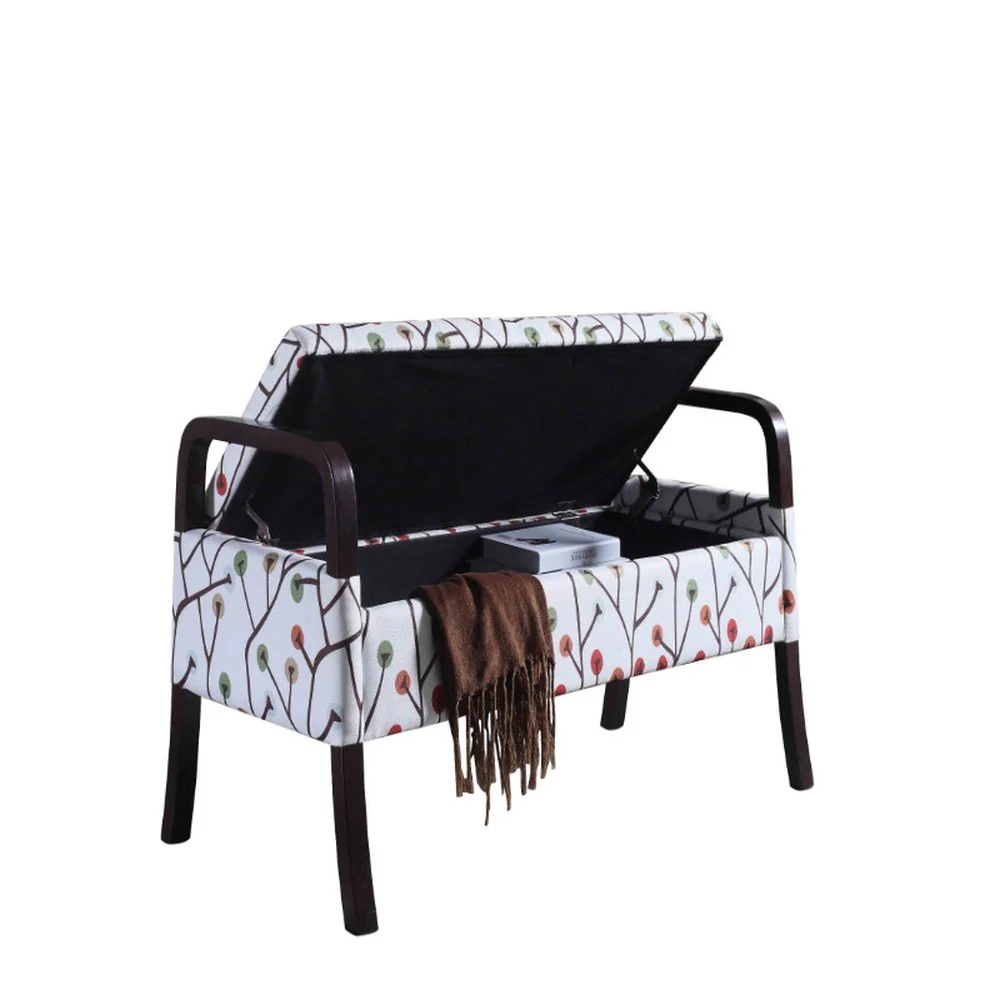 Modern Harvest Neutrals Wooden Storage Bench with Handles By Homeroots - Image 2