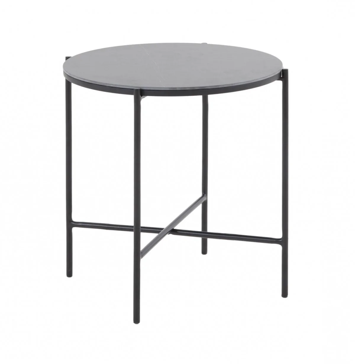 Modern Industrial Black Round Ceramic Side Table By Homeroots - Image 2
