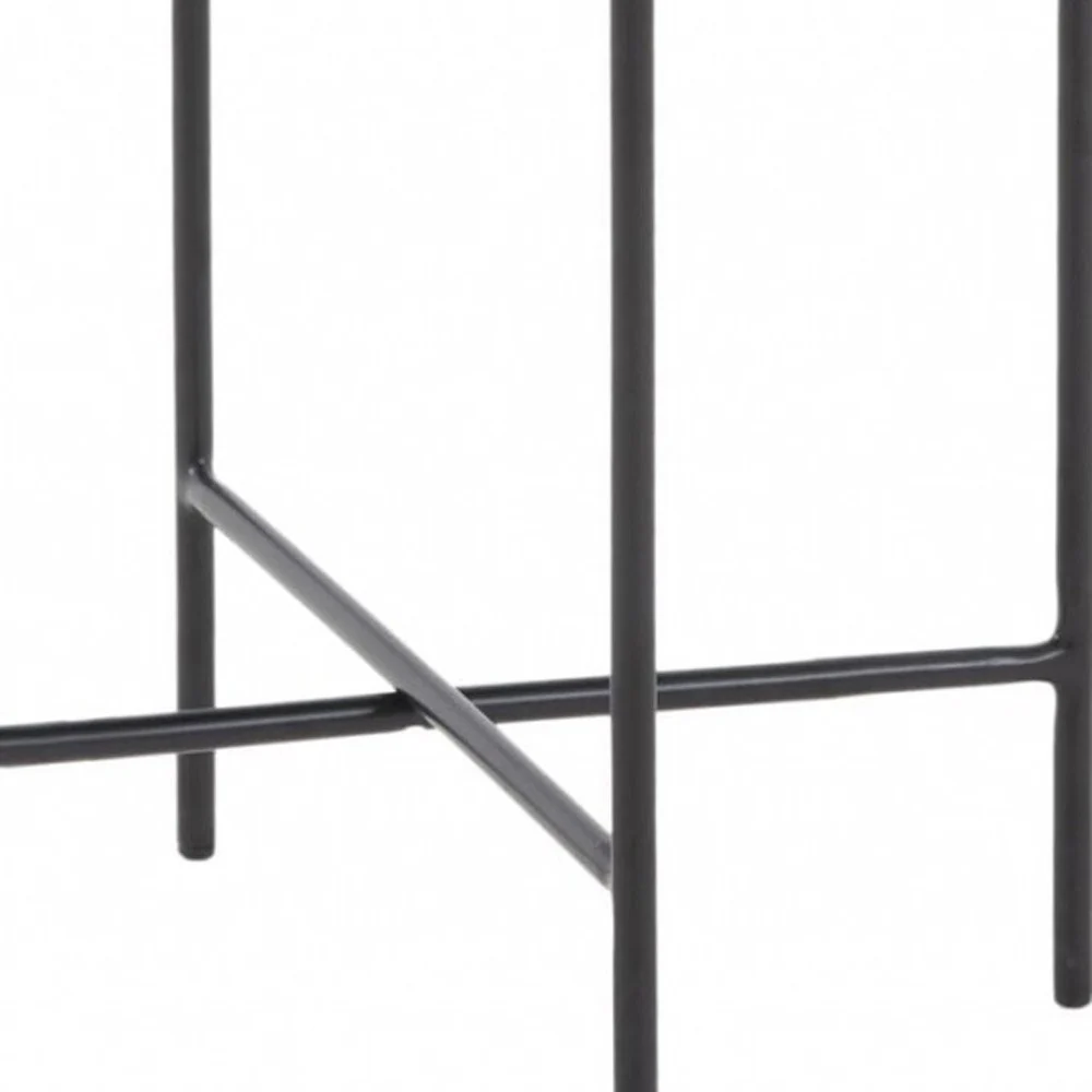 Modern Industrial Black Round Ceramic Side Table By Homeroots - Image 3