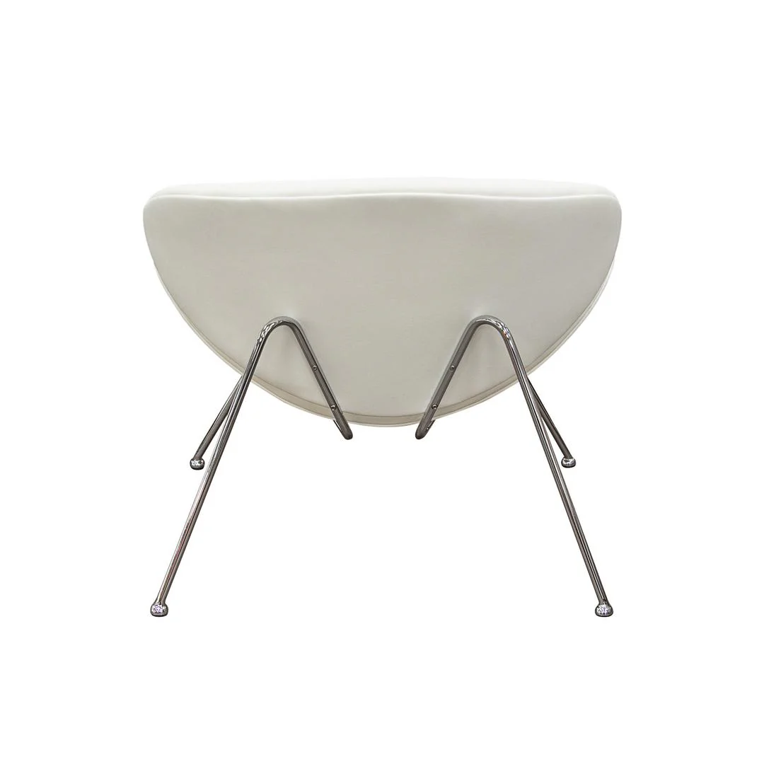 Modern Leatherette Upholstered Accent Chair With Angled Metal Legs, Set Of Two, White And Silver By Benzara - Image 4