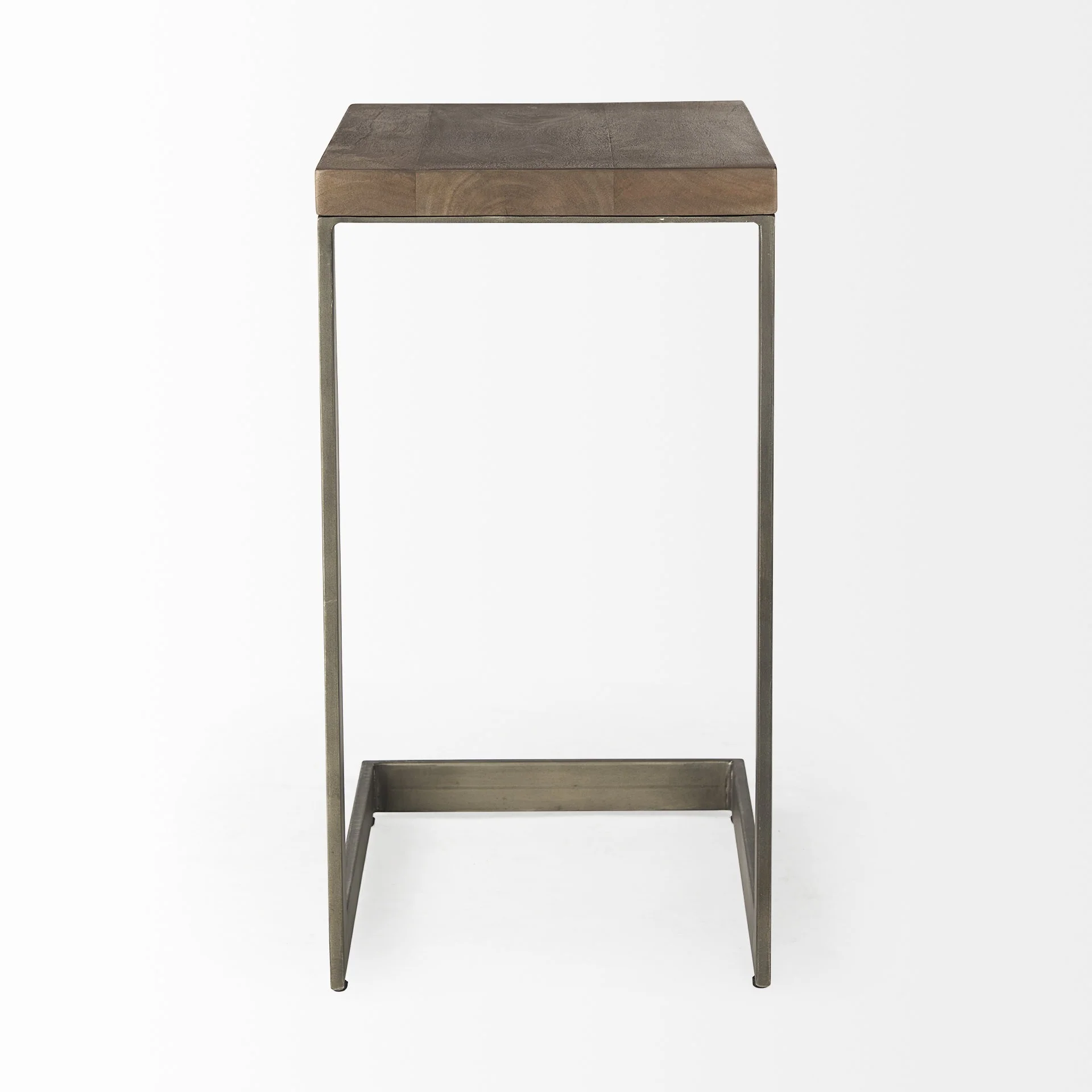 Modern Light Wash And Nickel C Shape Tv Table By Homeroots - Image 3