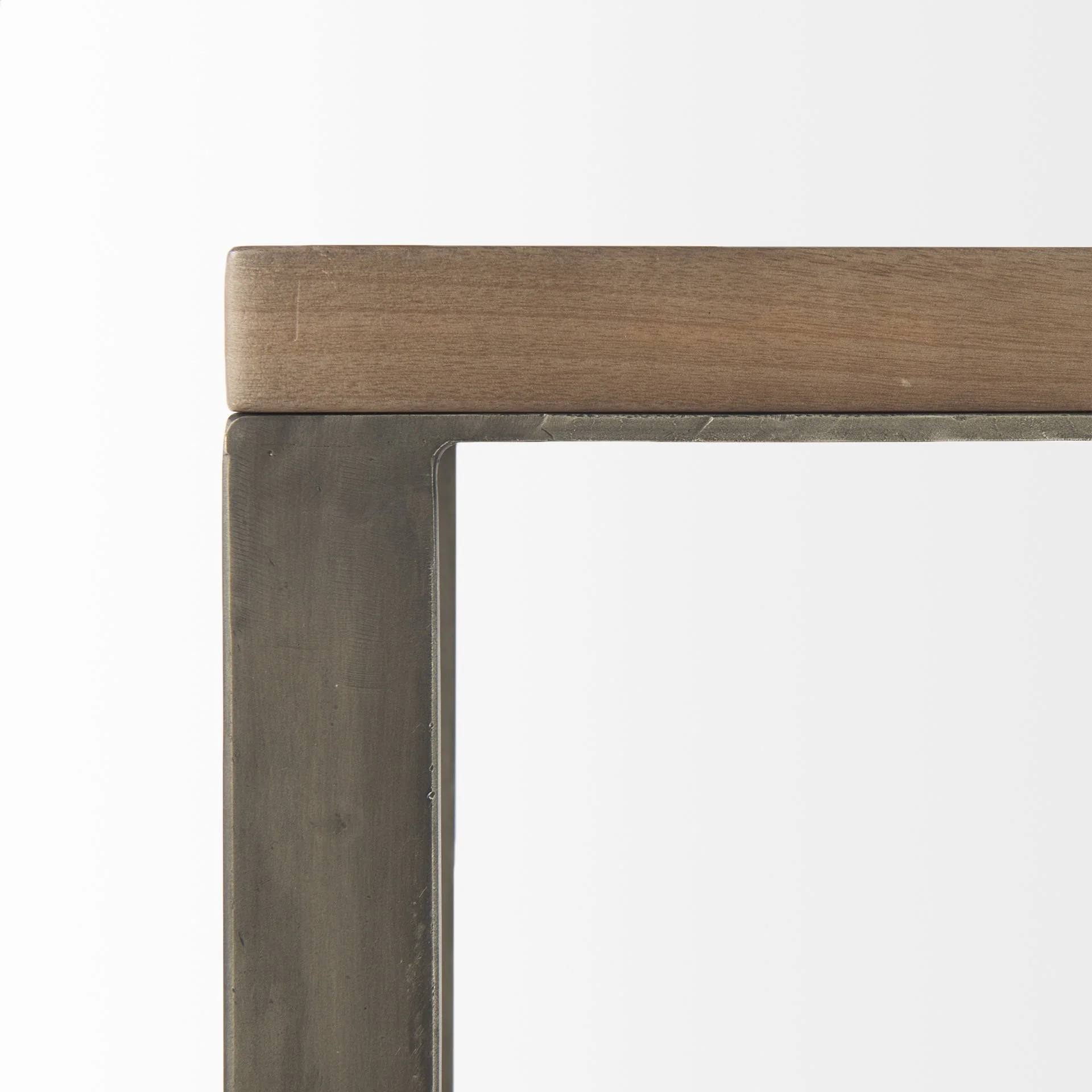 Modern Light Wash And Nickel C Shape Tv Table By Homeroots - Image 8