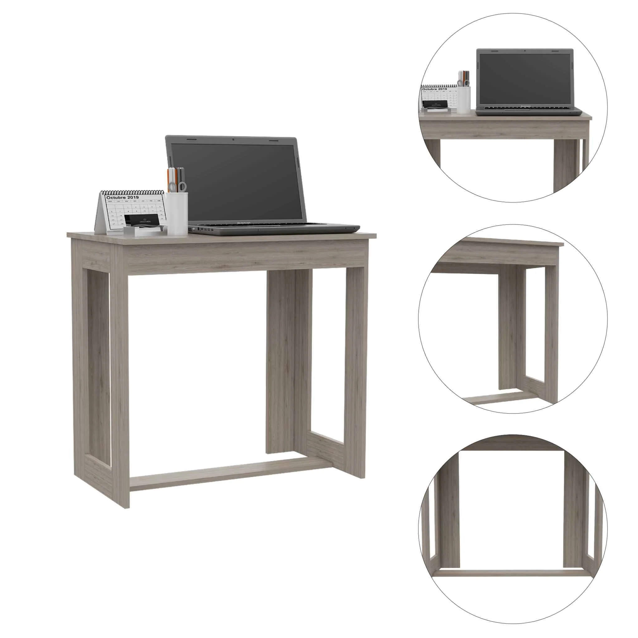 Modern Light Wash Gray Desk By Homeroots - Image 3