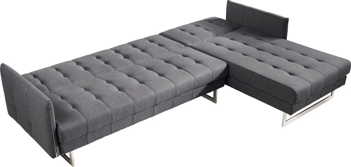Modern Loft Gray Fabric Right Facing Sofa Bed By Homeroots - Image 3