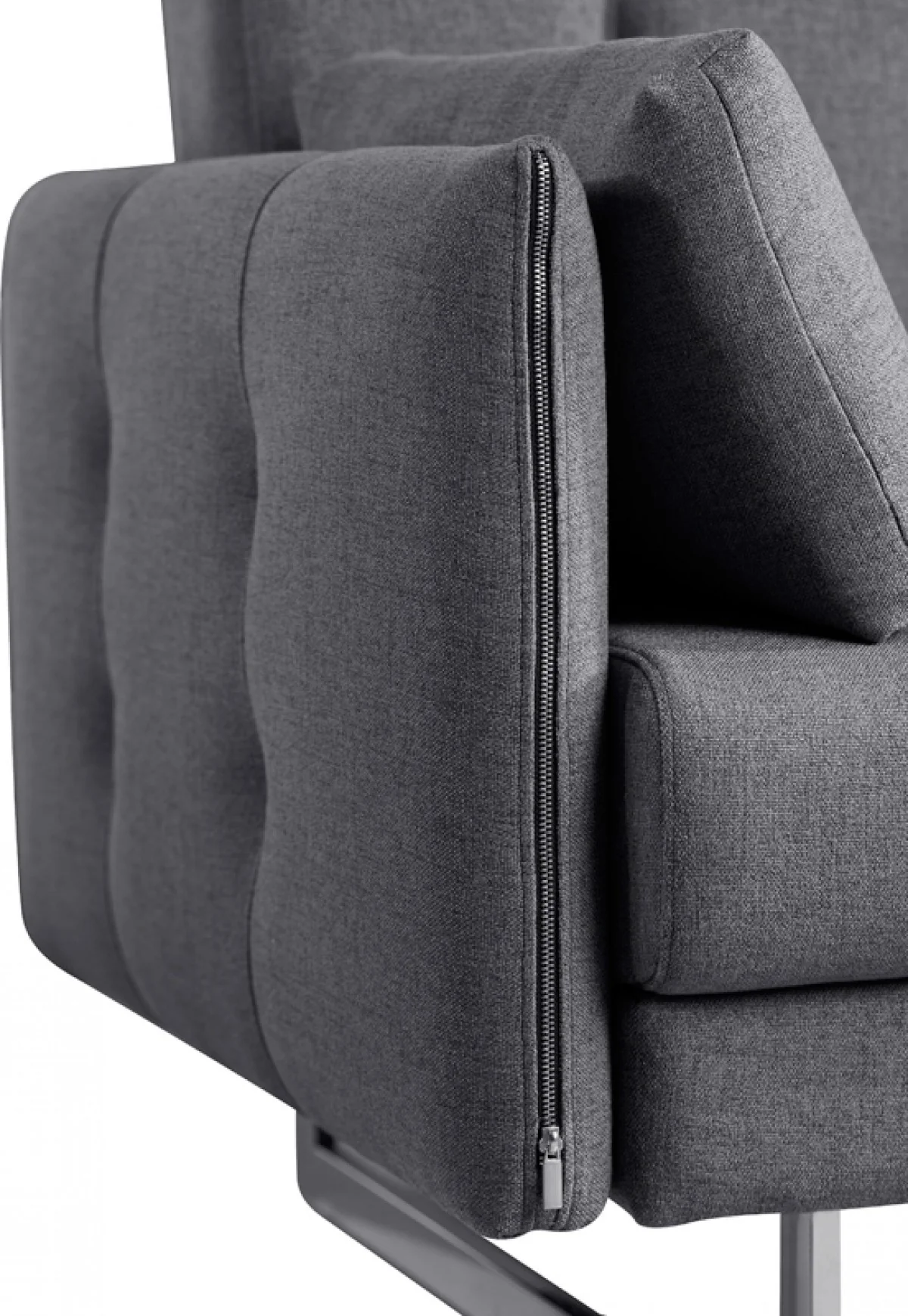 Modern Loft Gray Fabric Right Facing Sofa Bed By Homeroots - Image 4