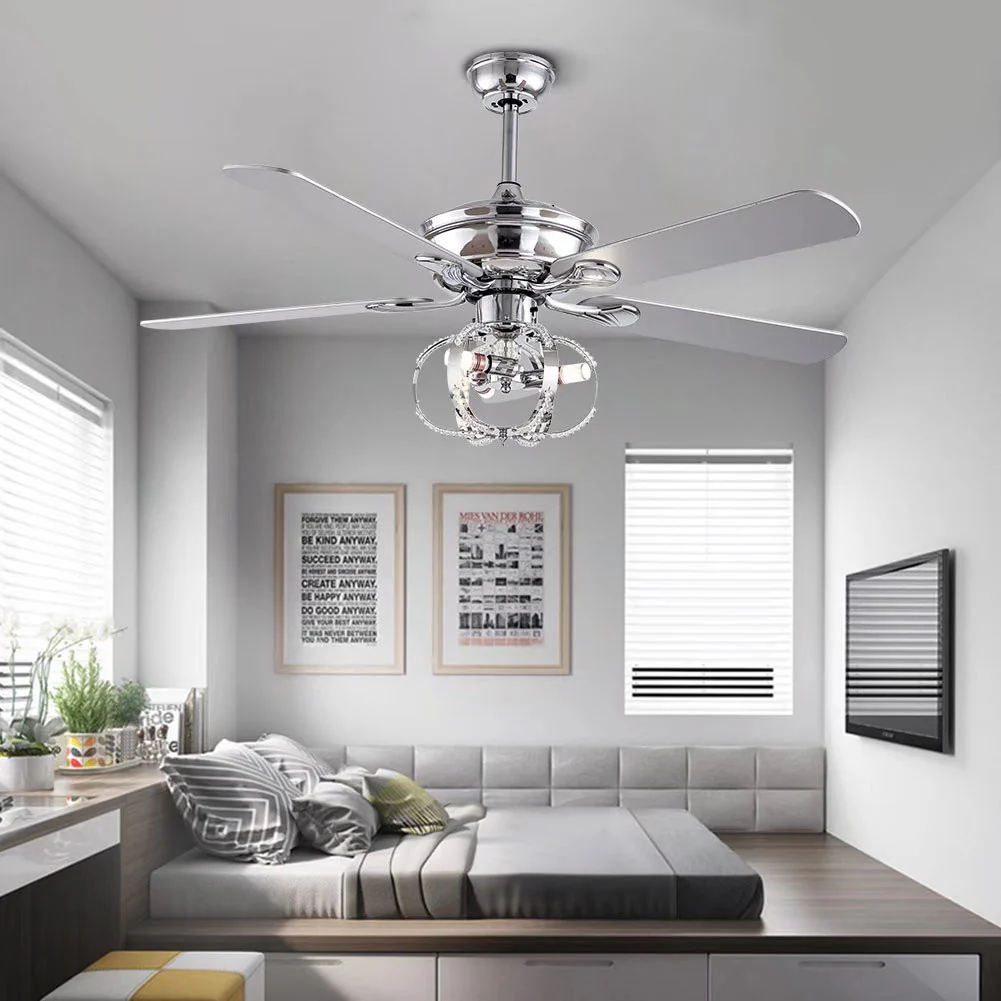 Modern Metal Chandelier Ceiling Fan By Homeroots - Image 4
