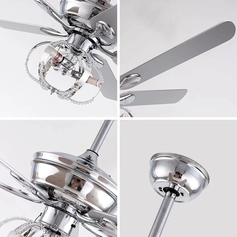 Modern Metal Chandelier Ceiling Fan By Homeroots - Image 6