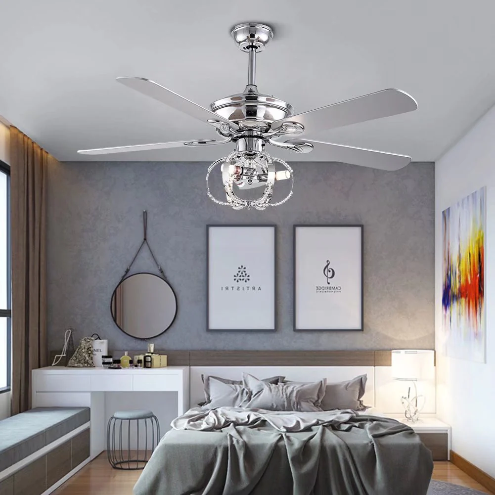 Modern Metal Chandelier Ceiling Fan By Homeroots - Image 9