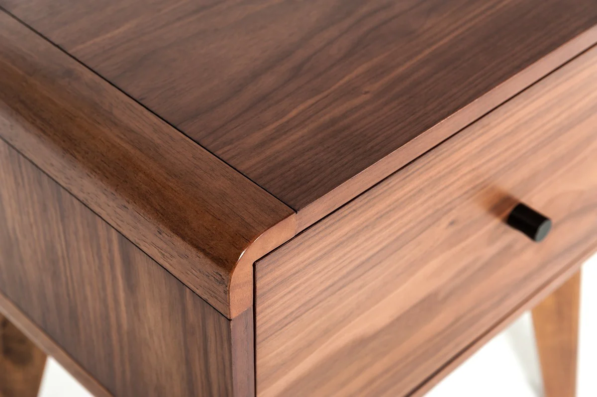 Modern Mid Century Walnut Nightstand With Single Drawer By Homeroots - Image 6