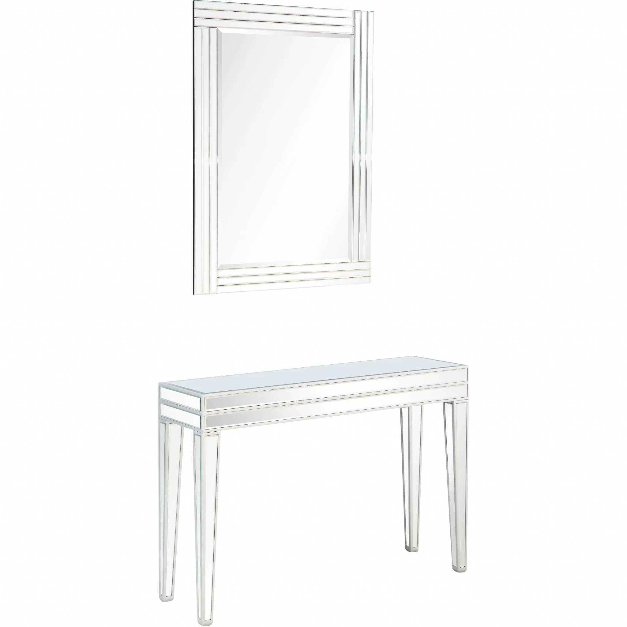 Modern Mirrored Console Table and Mirror Set By Homeroots - Image 3