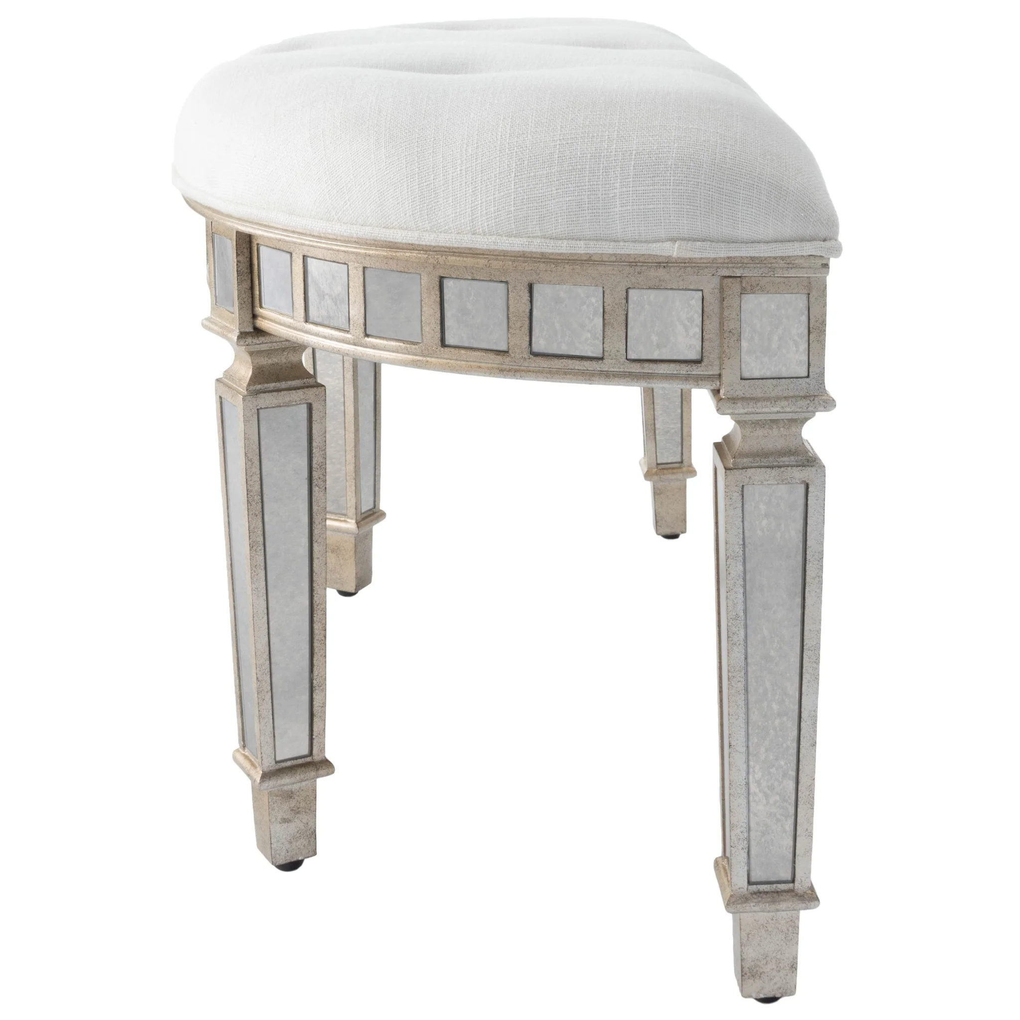 Modern Mirrored Crescent Bench By Homeroots - Image 3