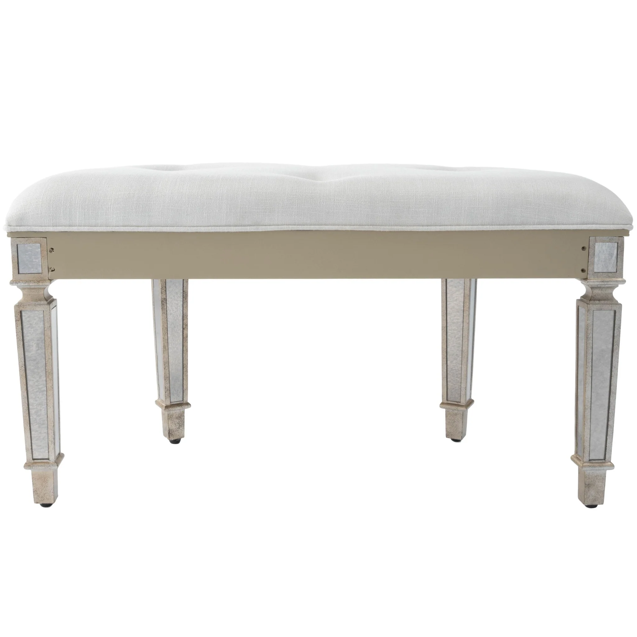 Modern Mirrored Crescent Bench By Homeroots - Image 4