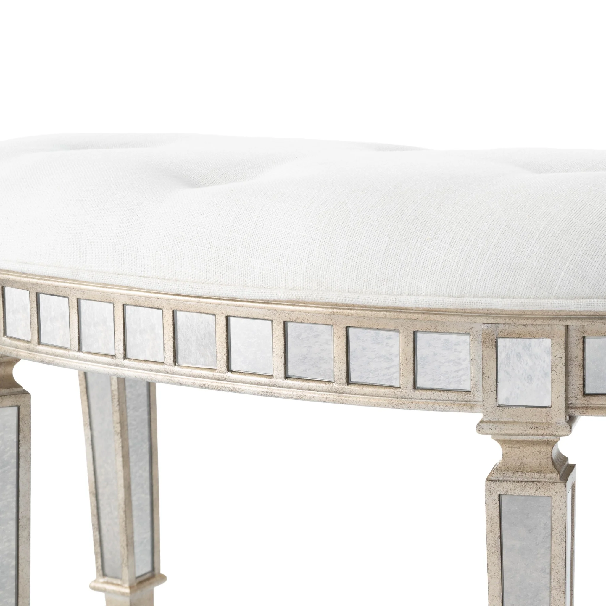 Modern Mirrored Crescent Bench By Homeroots - Image 7