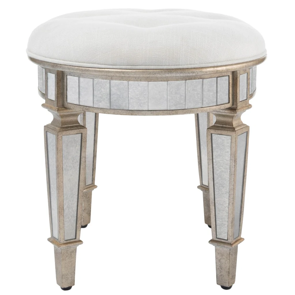Modern Mirrored Vanity Stool By Homeroots - Image 6