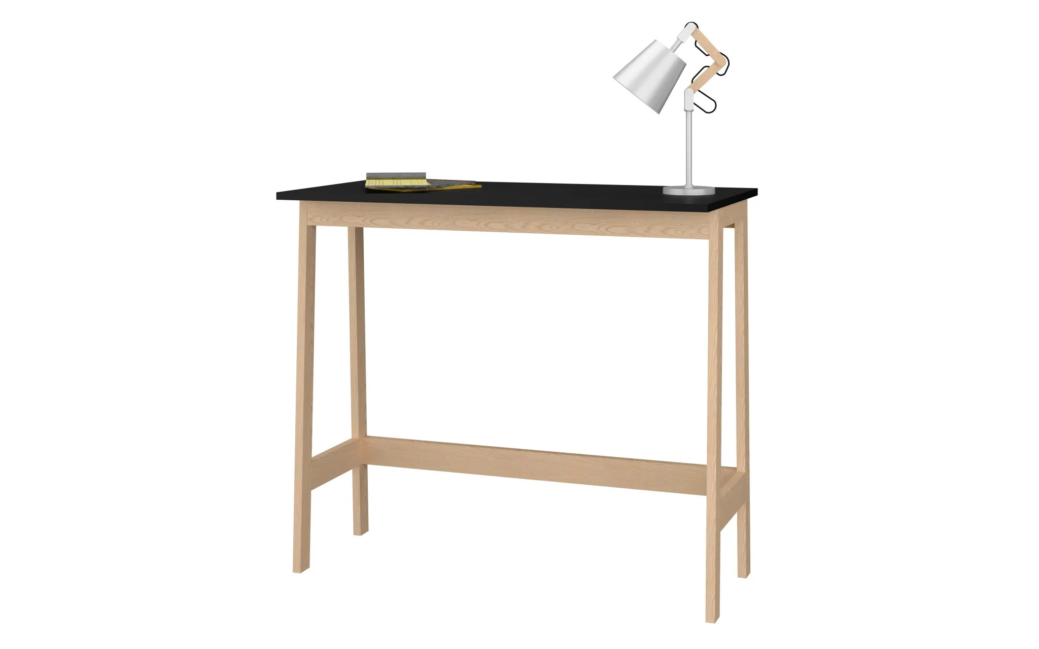 Modern Natural and Black Narrow Table Desk By Homeroots - Image 2