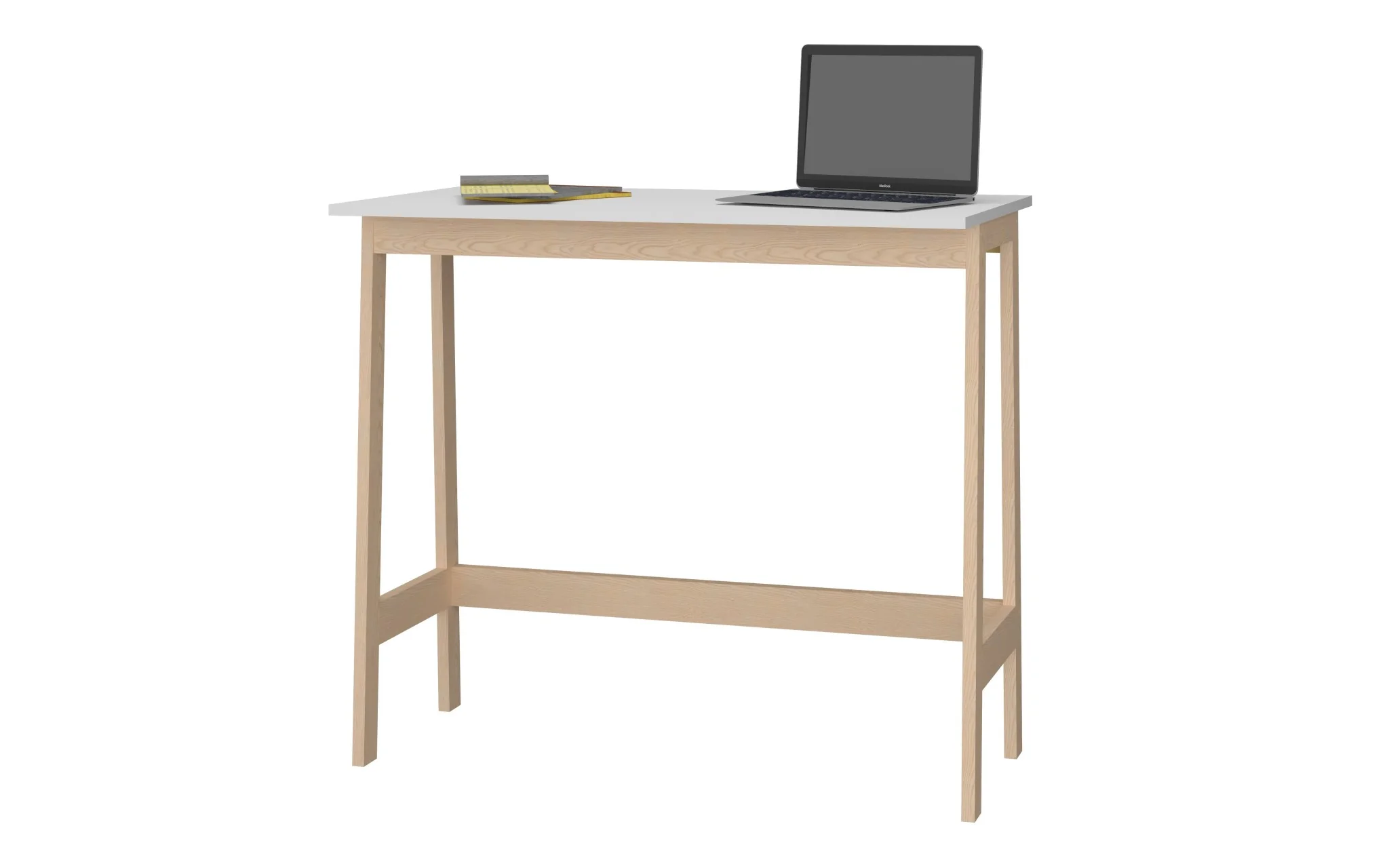 Modern Natural and Black Narrow Table Desk By Homeroots - Image 7