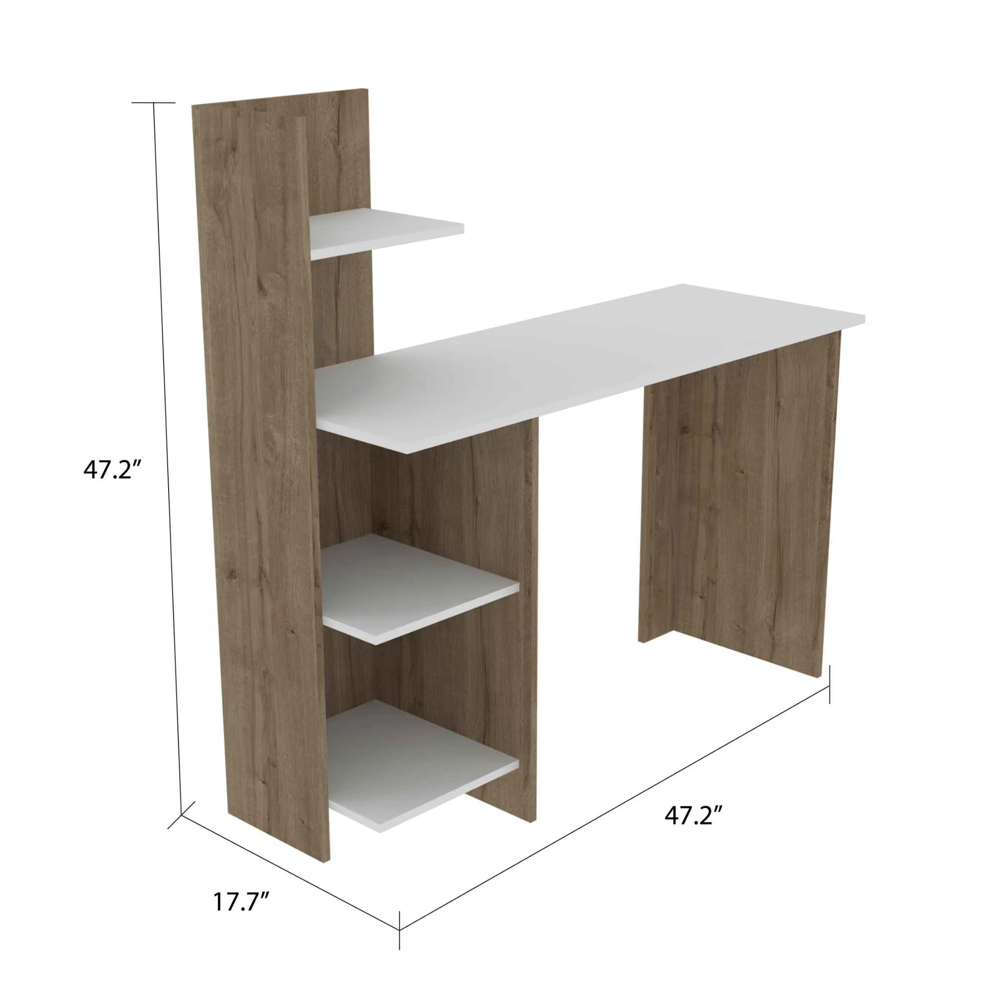 Modern Natural and White Computer Desk By Homeroots - Image 2