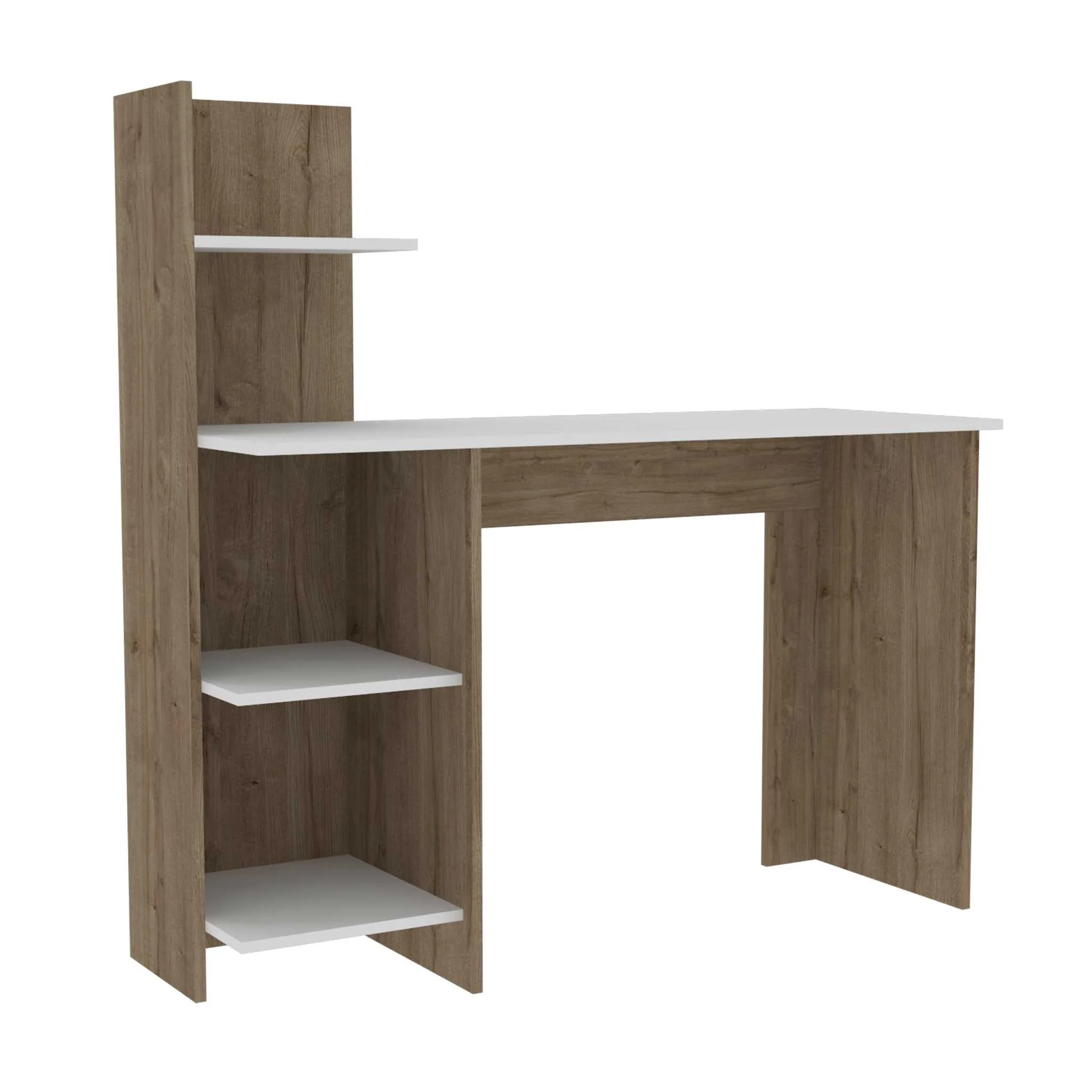 Modern Natural and White Computer Desk By Homeroots - Image 3