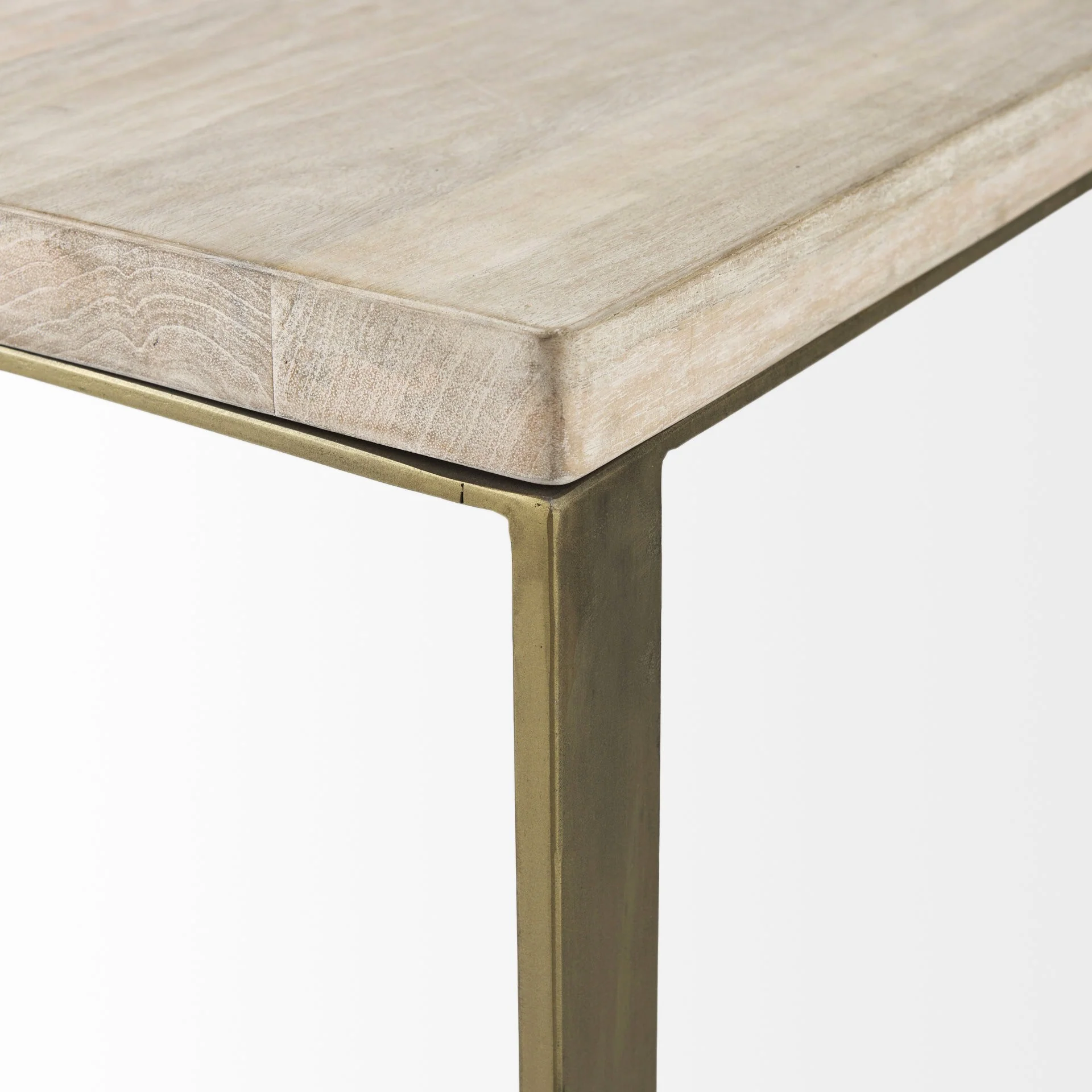 Modern Natural Wash And Golden C Shape Tv Table By Homeroots - Image 7
