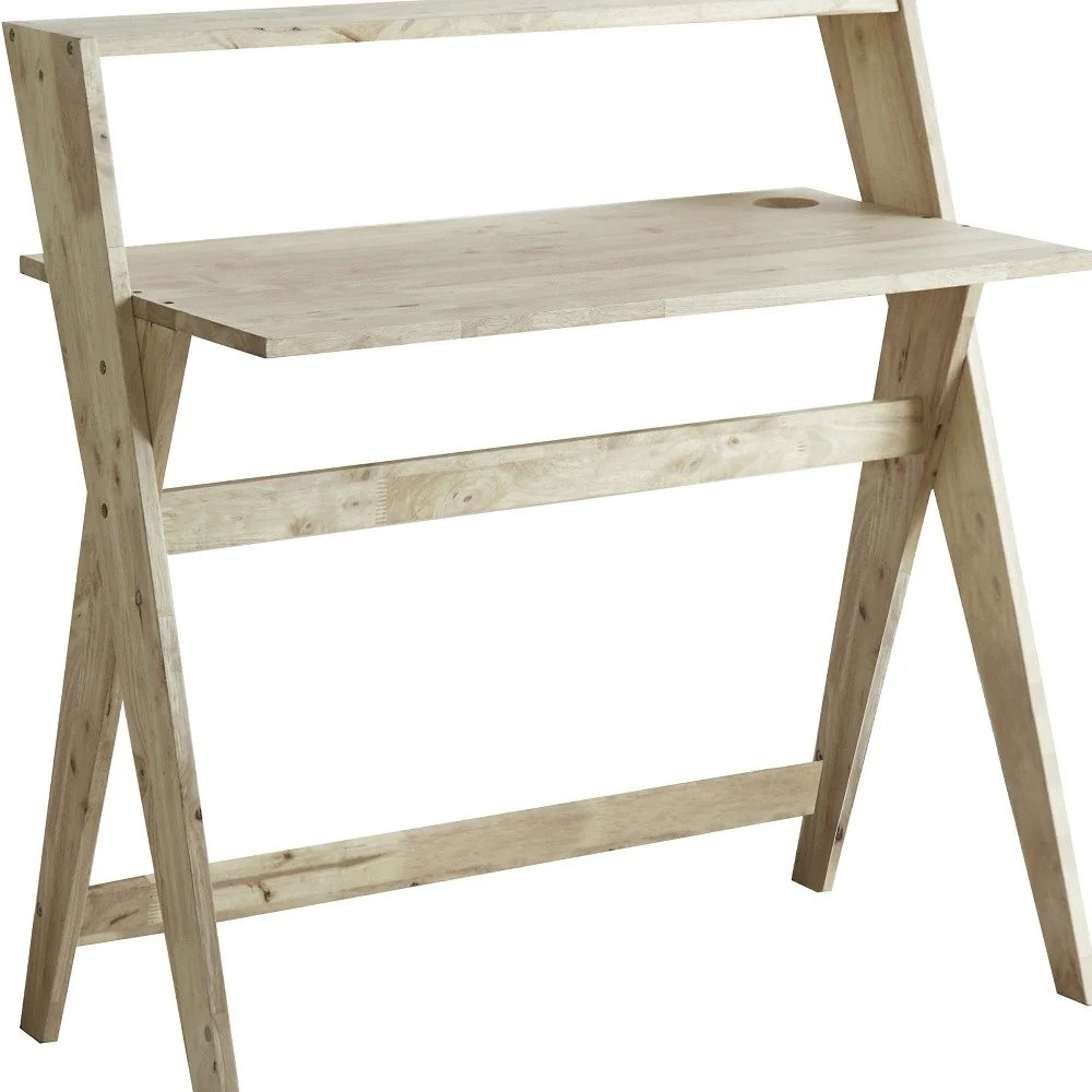 Modern Natural Wood Crisscross Study Desk By Homeroots - Image 4