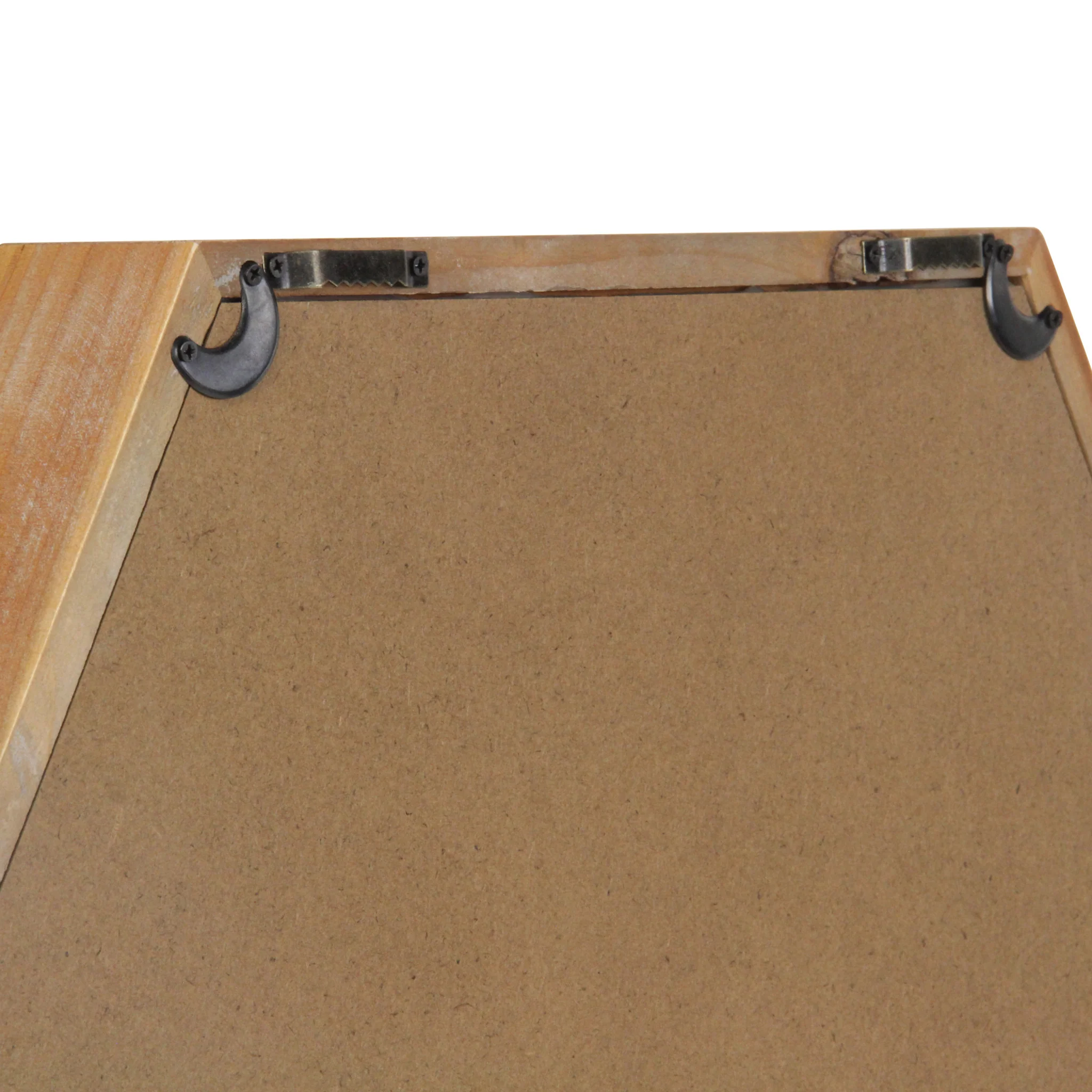 Modern Natural Wood Finish Hexagonal Wall Mirror By Homeroots - Image 6