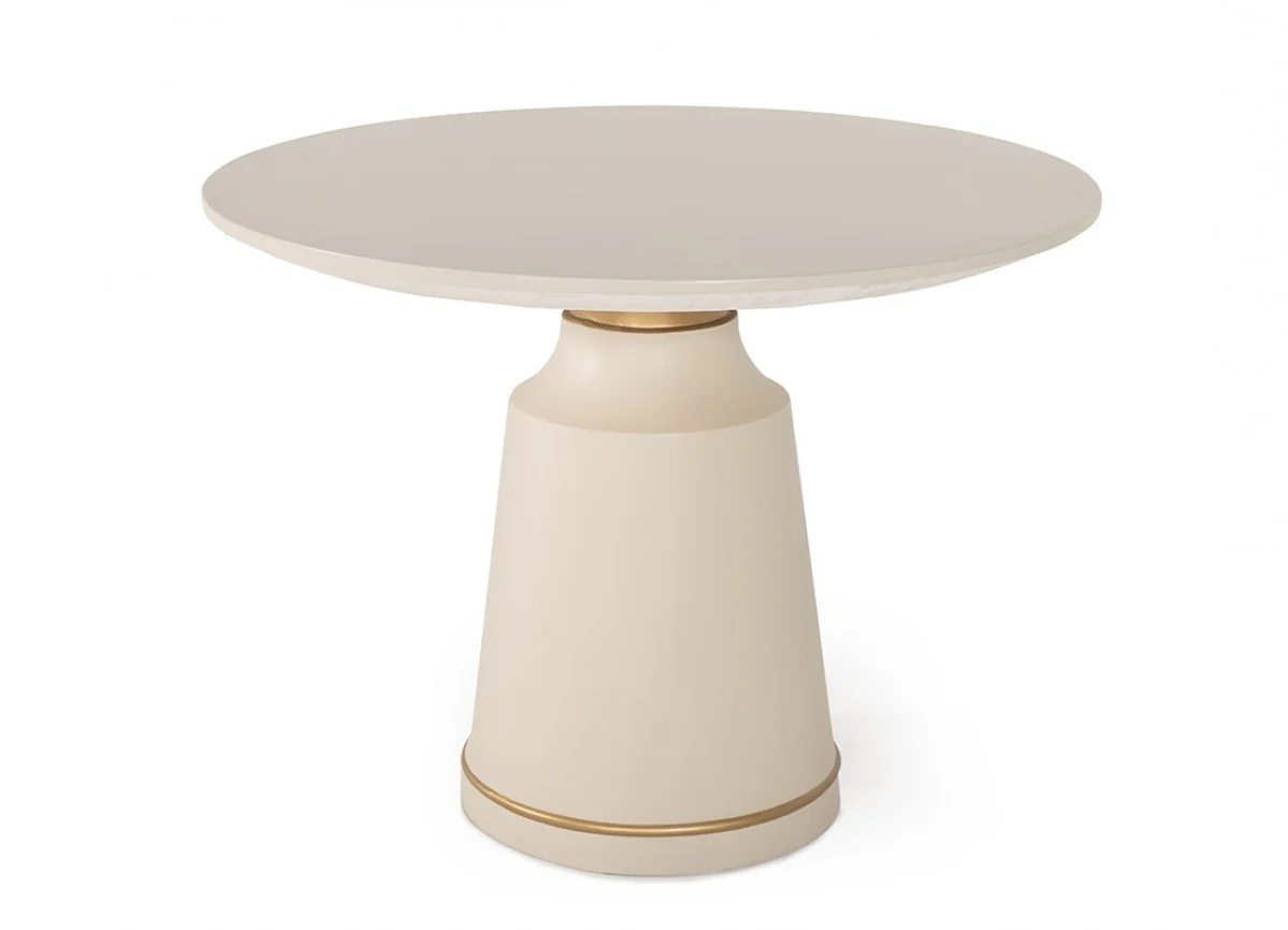 Modern Off-White Concrete and Antique Brass Coffee Table By Homeroots - Image 4