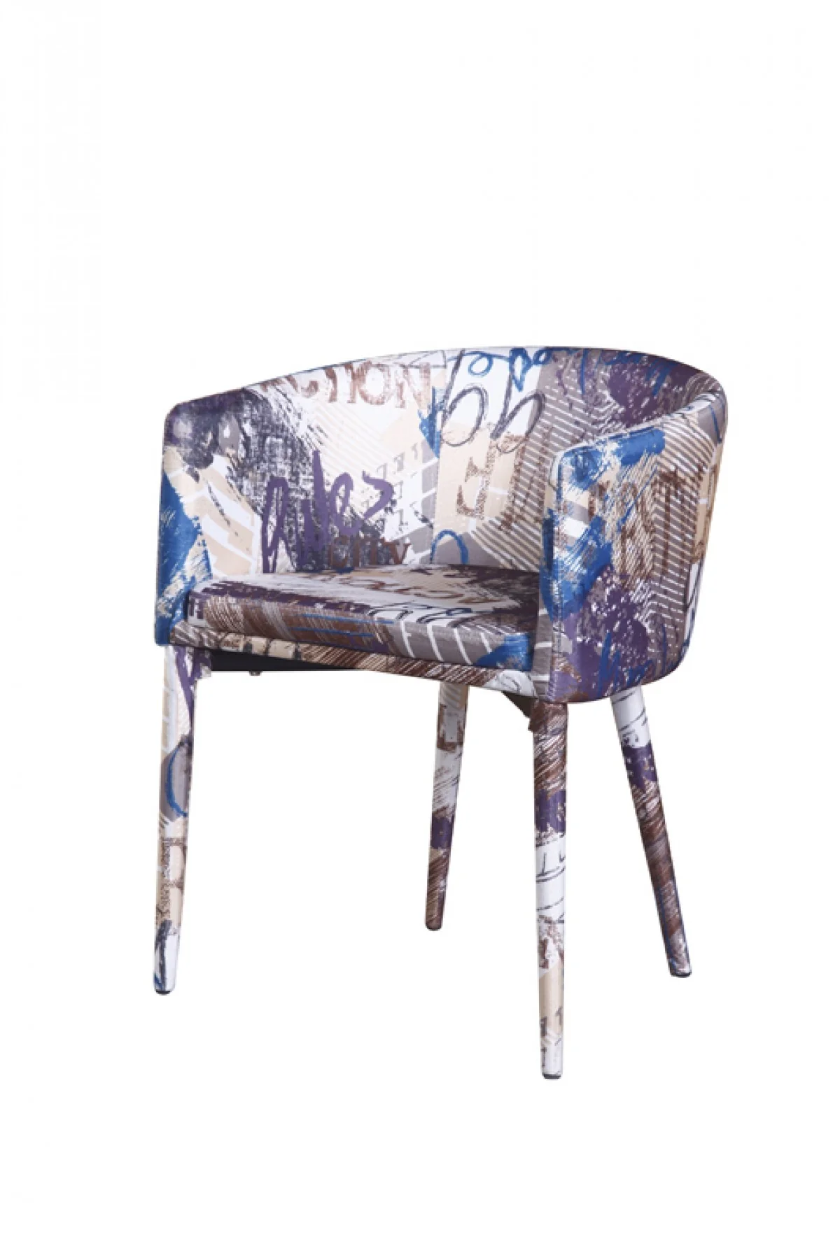 Modern Pattern Fabric Wrapped Dining Or Accent Chair By Homeroots - Image 2
