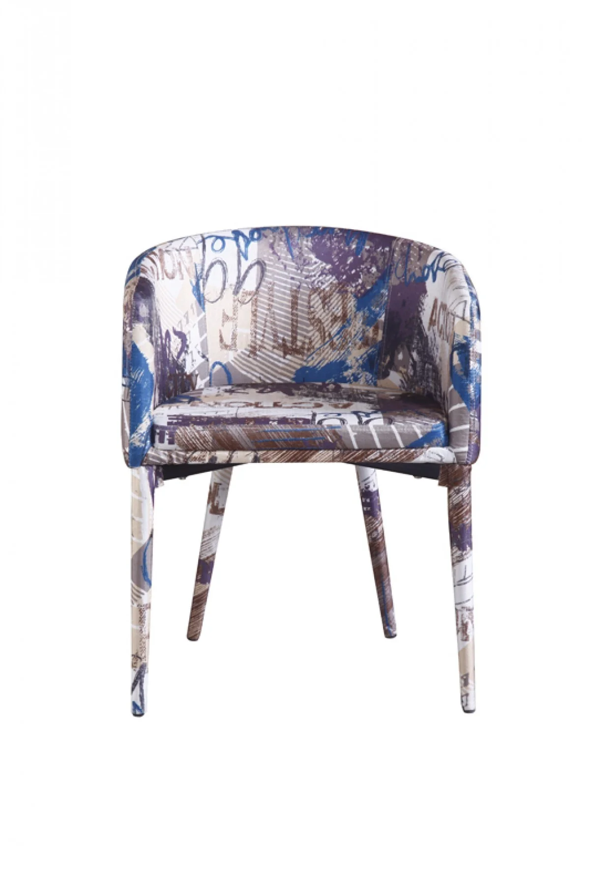 Modern Pattern Fabric Wrapped Dining Or Accent Chair By Homeroots - Image 3
