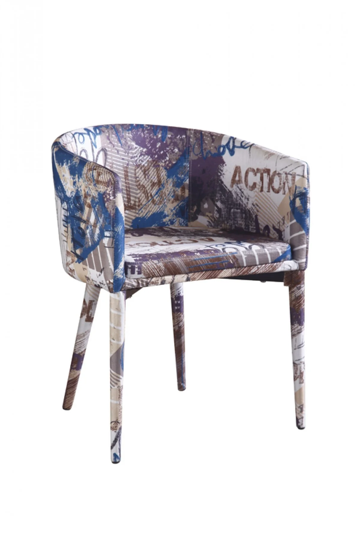 Modern Pattern Fabric Wrapped Dining Or Accent Chair By Homeroots - Image 4