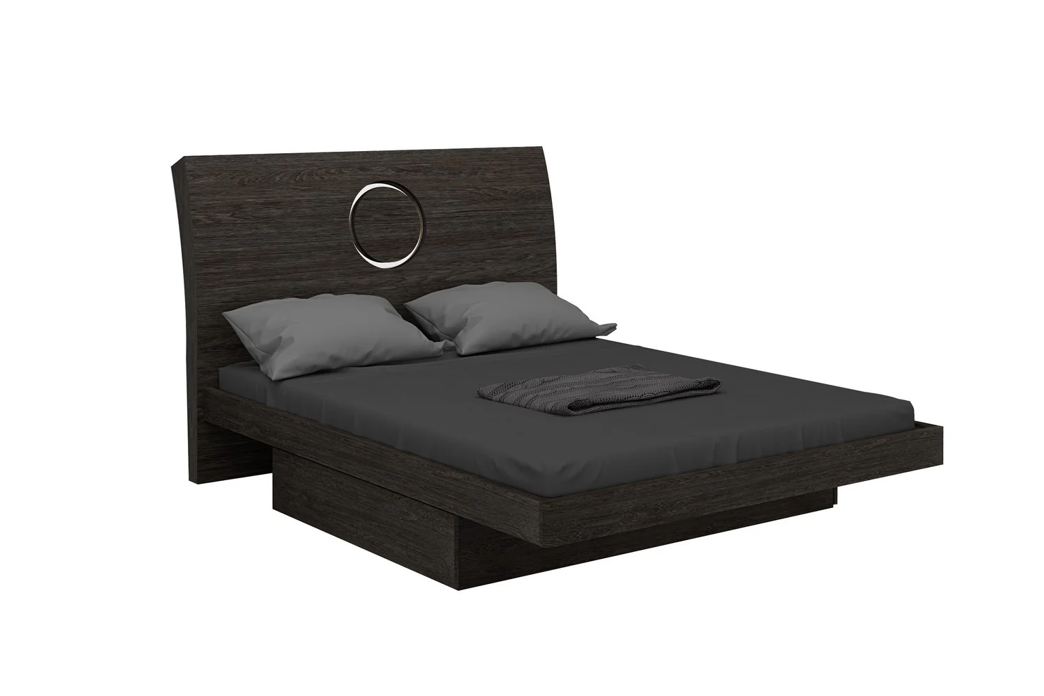 Modern Queen Wenge High Gloss Bed By Homeroots - Image 4