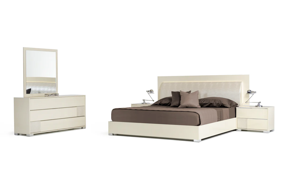 Modern Rectangle Beige Mirror By Homeroots - Image 2
