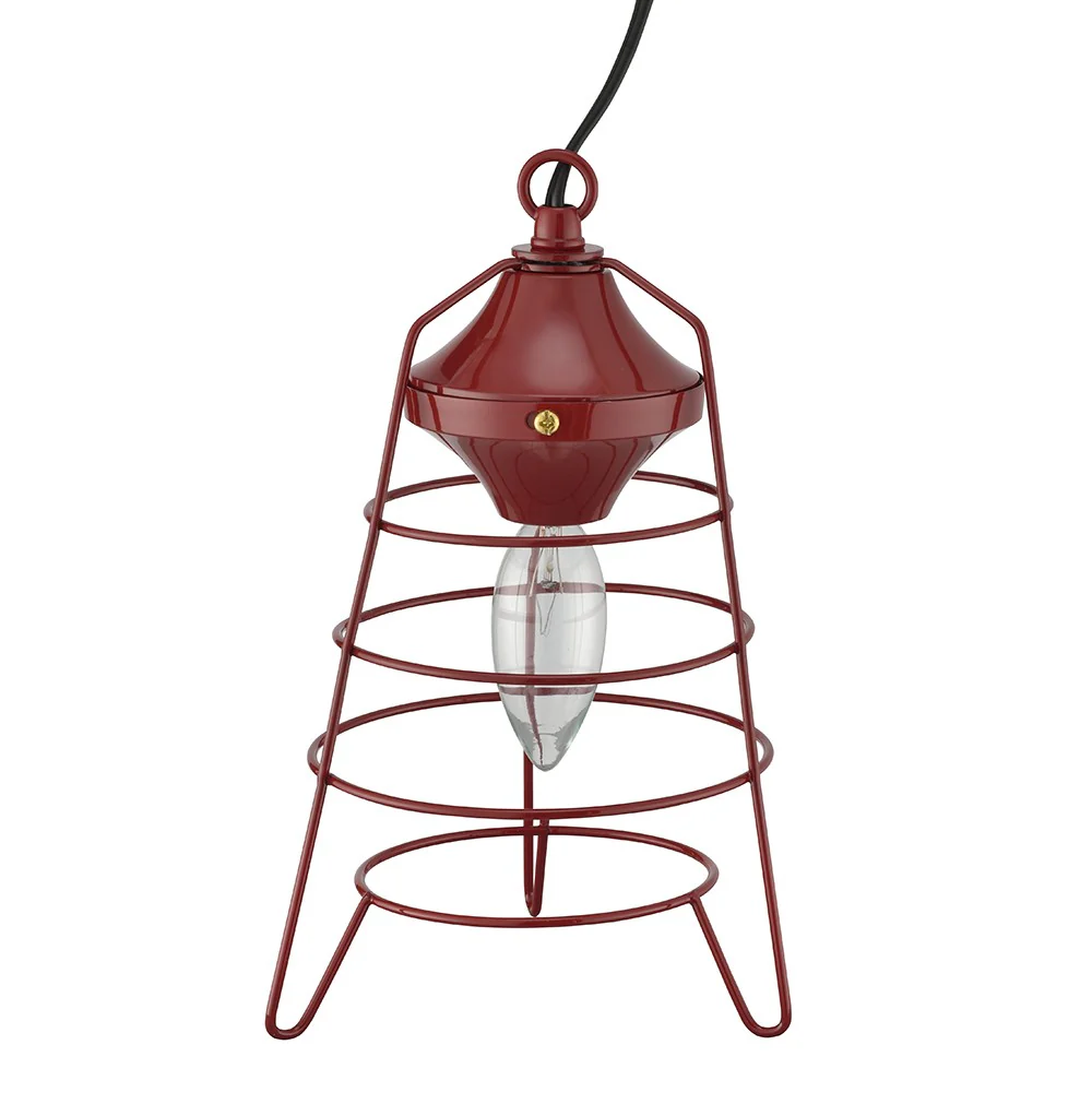 Modern Red Lantern Design Table Lamp By Homeroots - Image 2