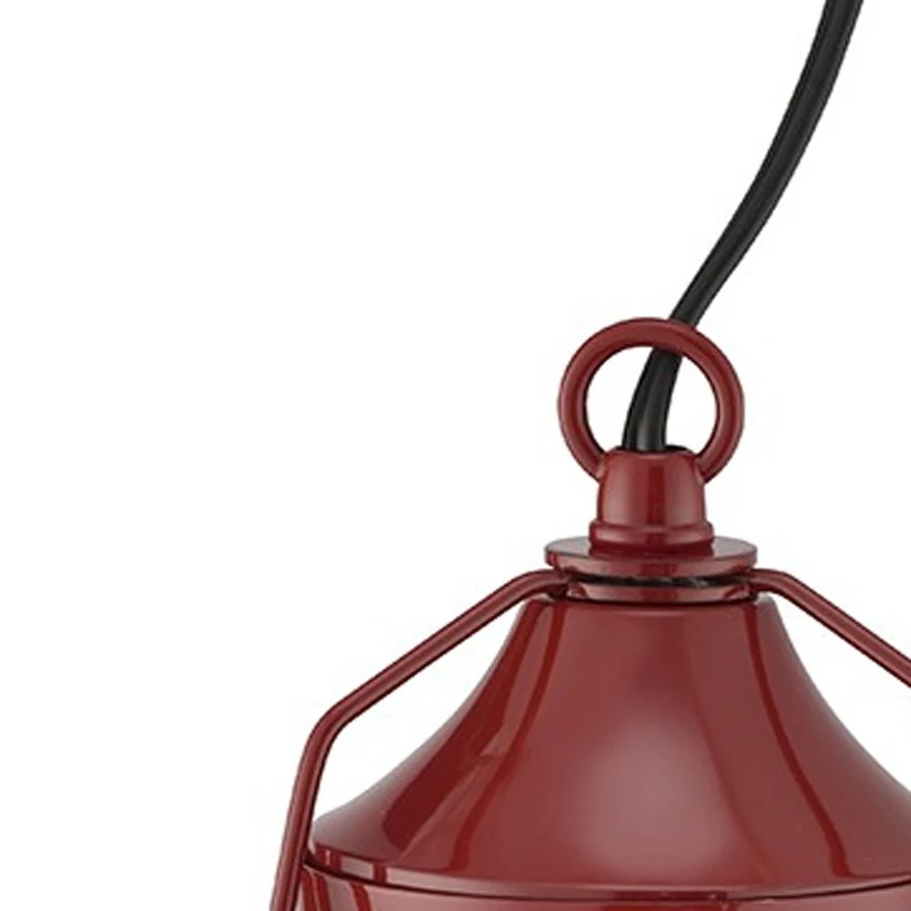 Modern Red Lantern Design Table Lamp By Homeroots - Image 5