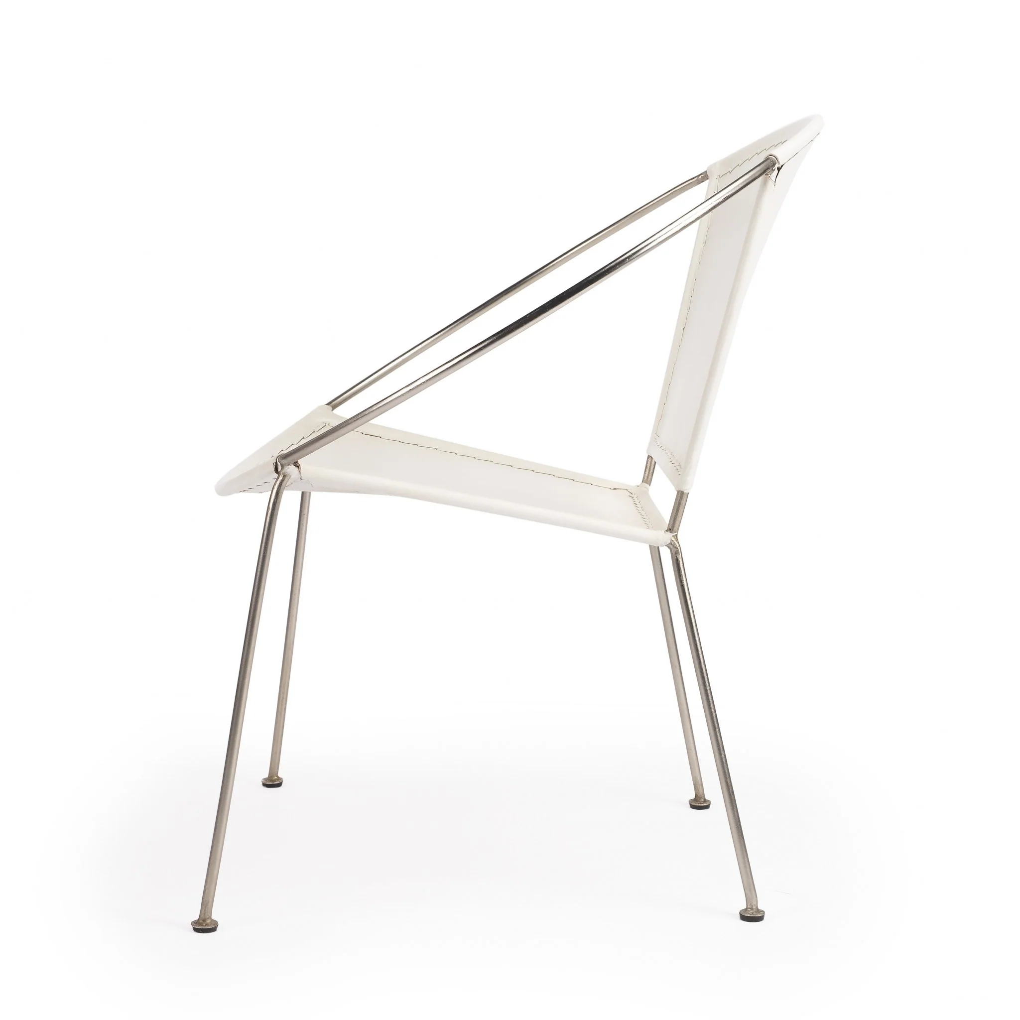 Modern Ring Shape White Leather Accent Chair By Homeroots - Image 3