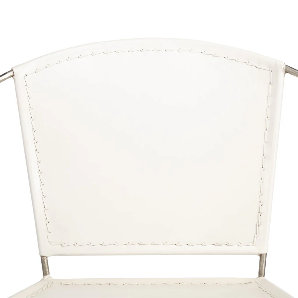 Modern Ring Shape White Leather Accent Chair By Homeroots - Image 5
