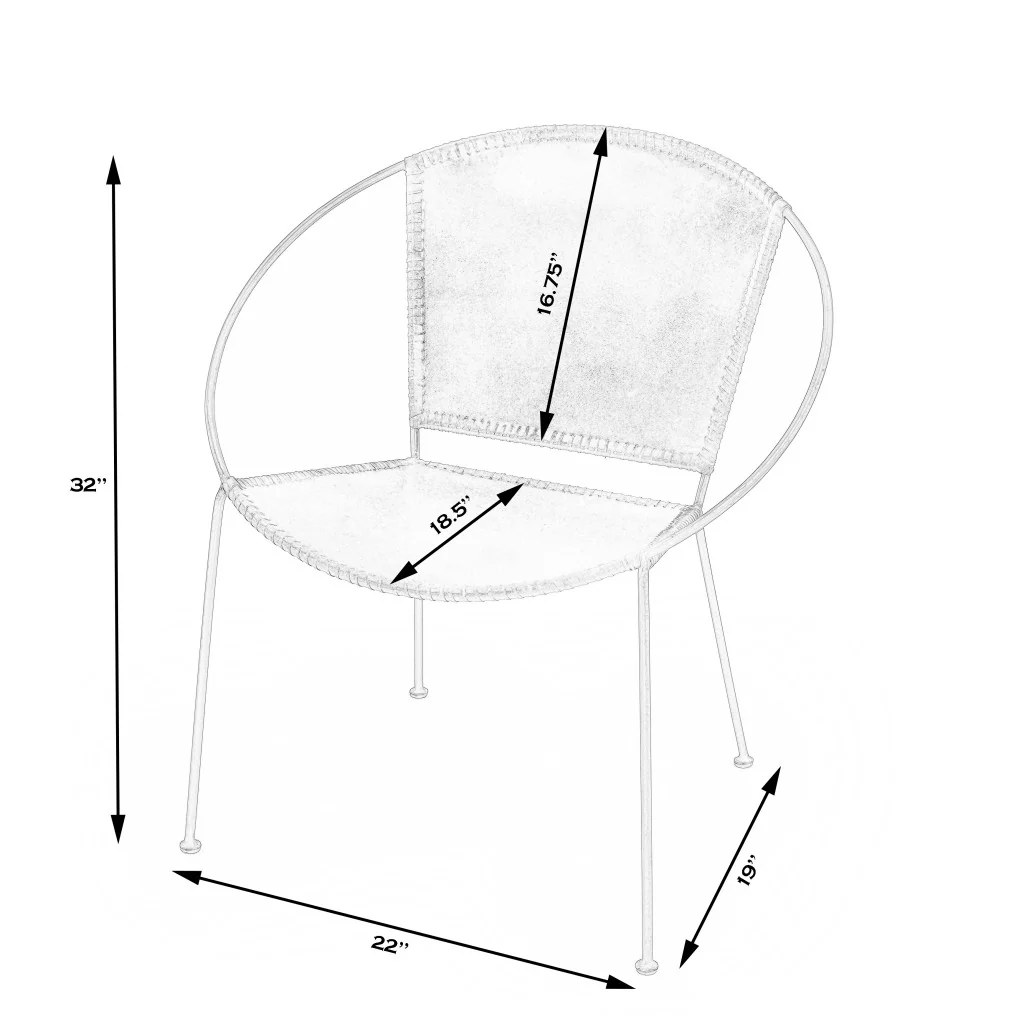 Modern Ring Shape White Leather Accent Chair By Homeroots - Image 7