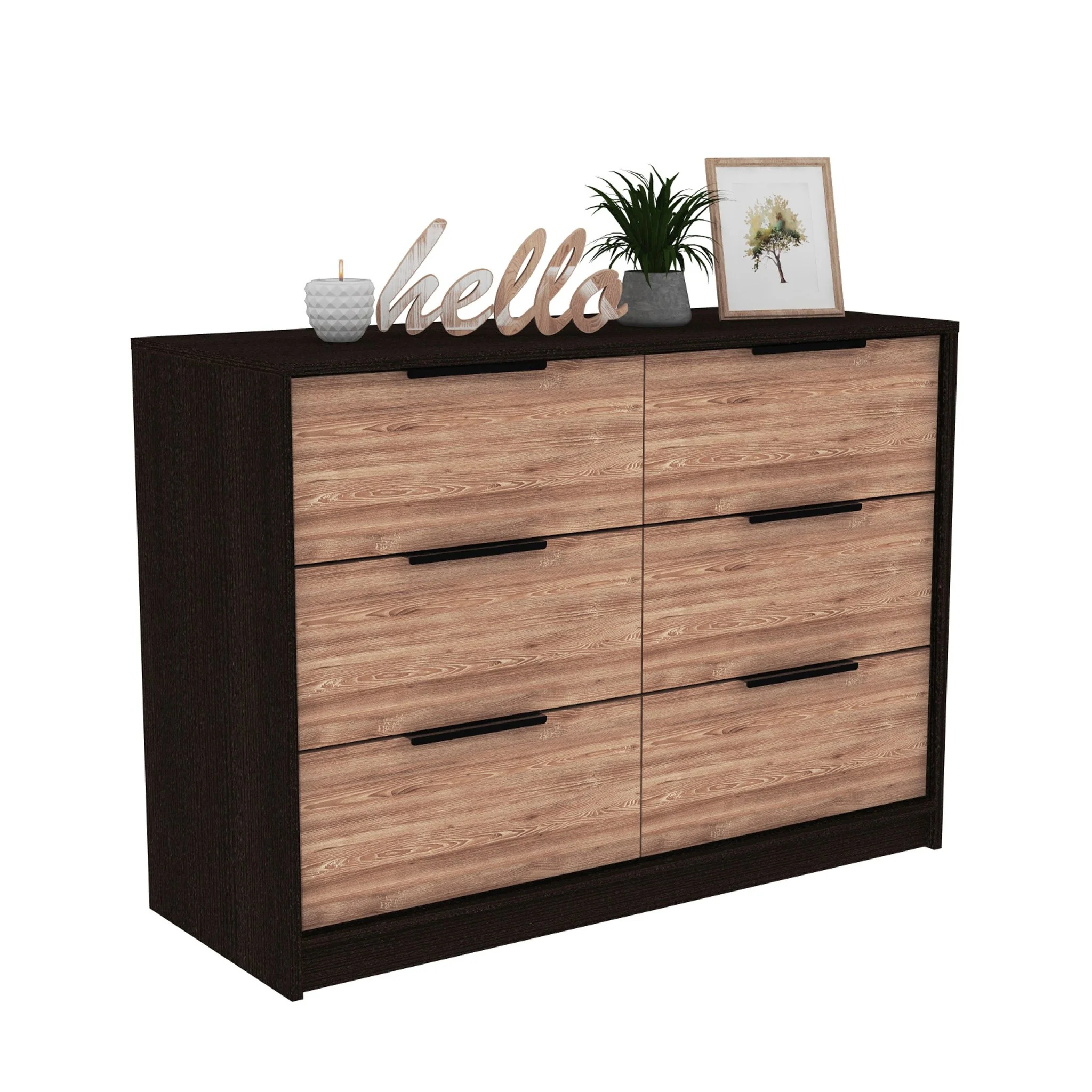 Modern Rustic Black And Natural Dresser By Homeroots - Image 2
