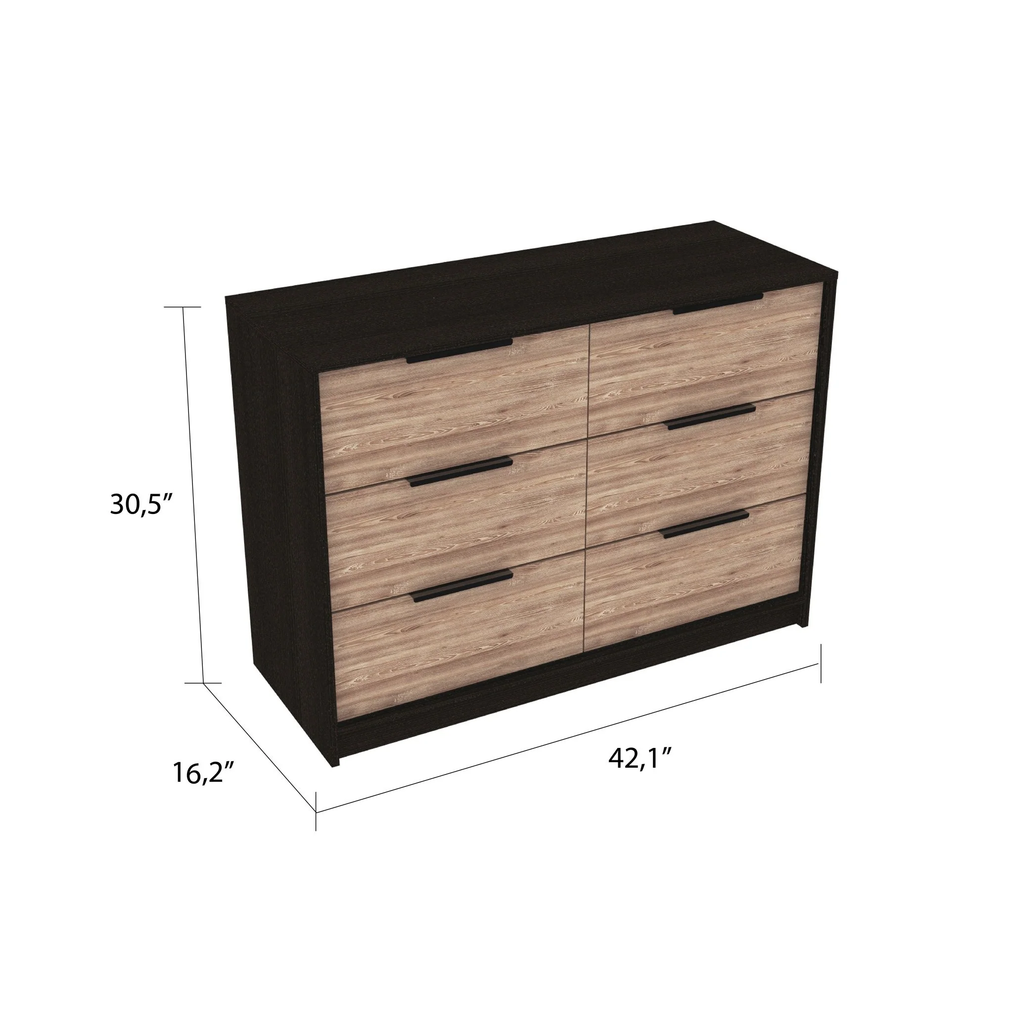 Modern Rustic Black And Natural Dresser By Homeroots - Image 3