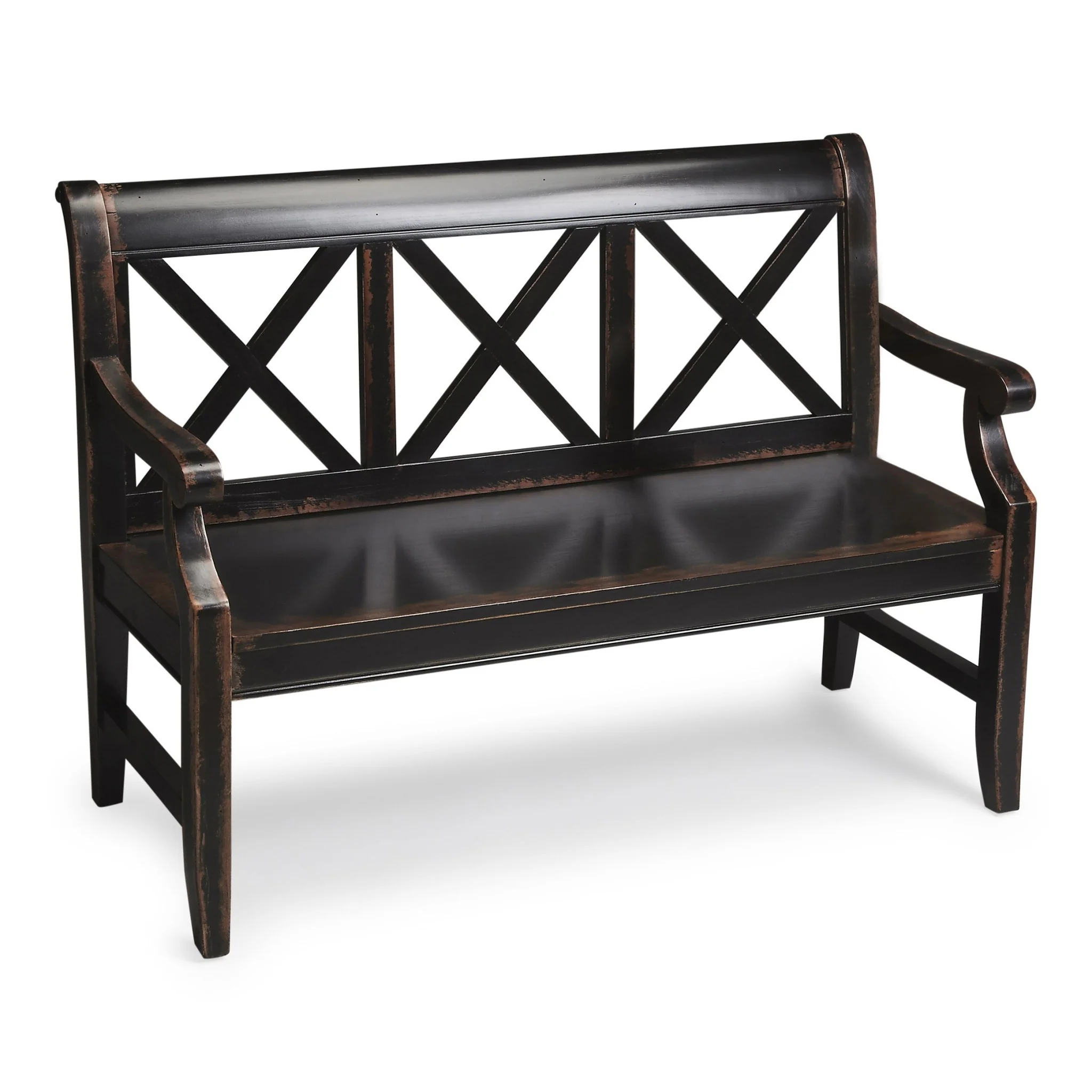 Modern Rustic Black Bench By Homeroots - Image 2