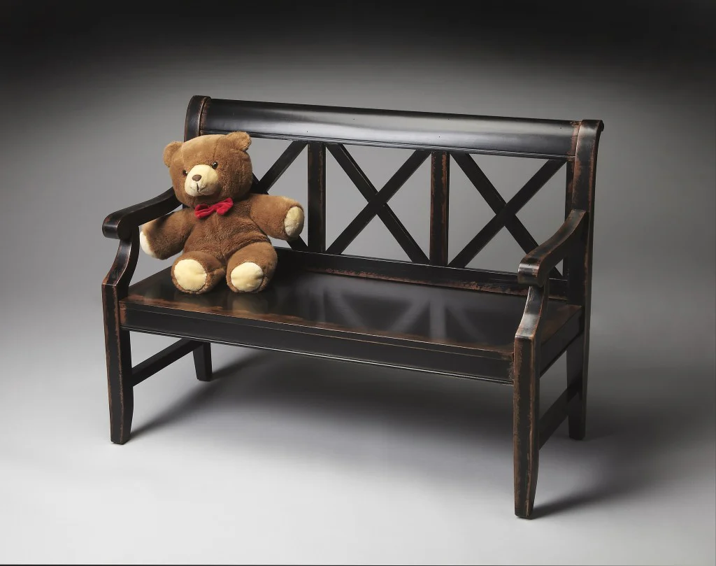 Modern Rustic Black Bench By Homeroots - Image 5
