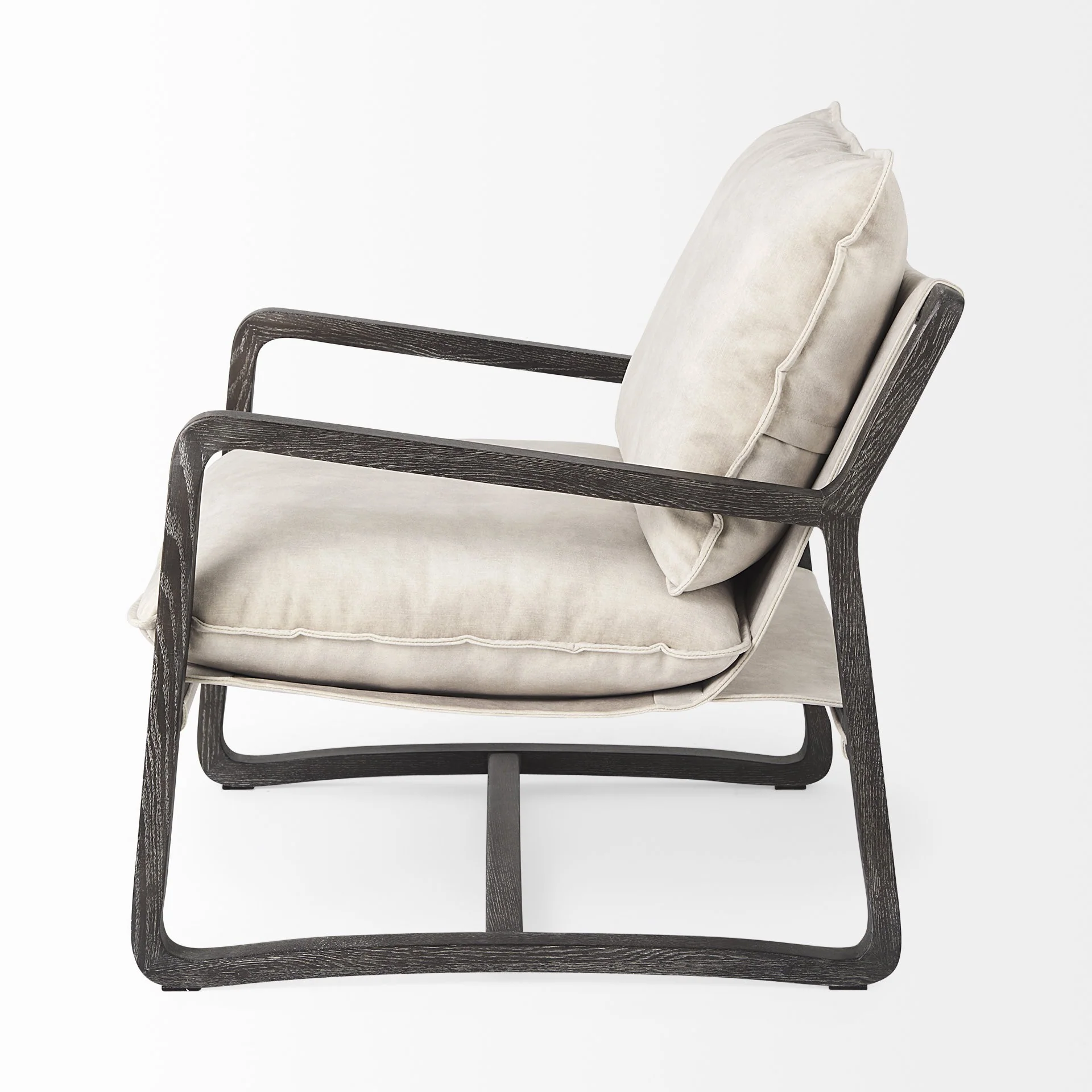 Modern Rustic Cozy Black and Cream Accent Chair By Homeroots - Image 4