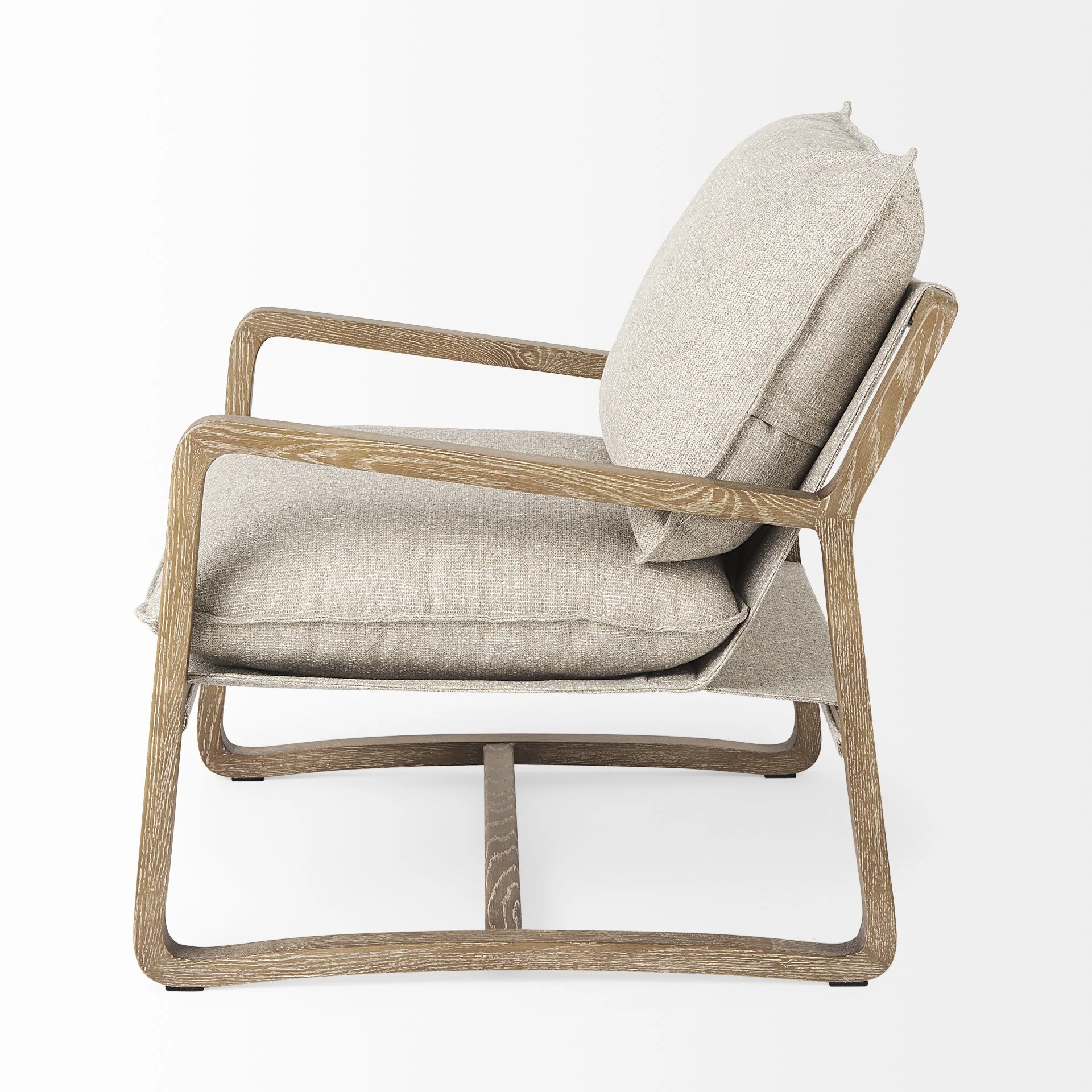 Modern Rustic Cozy Brown and Oatmeal Accent Chair By Homeroots - Image 4