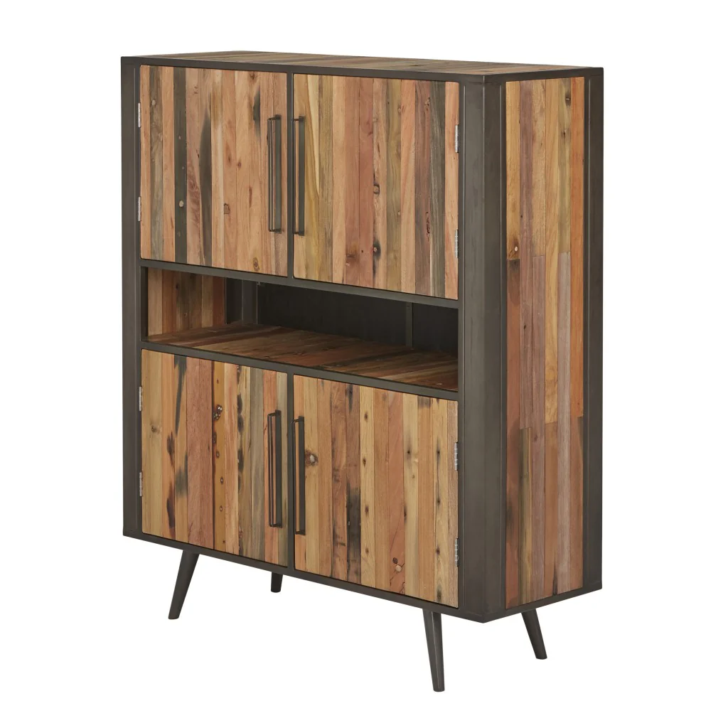 Modern Rustic Double Decker Accent Cabinet By Homeroots - Image 2