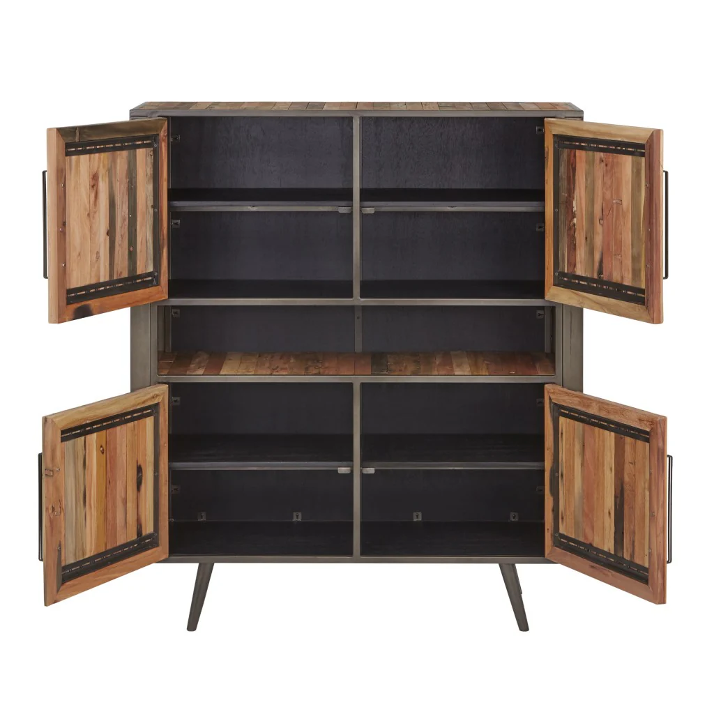 Modern Rustic Double Decker Accent Cabinet By Homeroots - Image 3