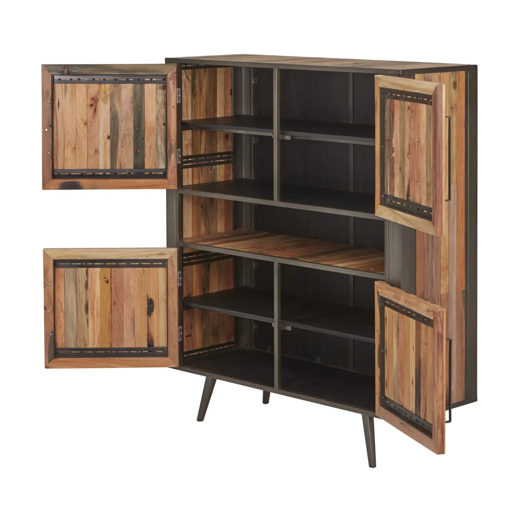 Modern Rustic Double Decker Accent Cabinet By Homeroots - Image 4