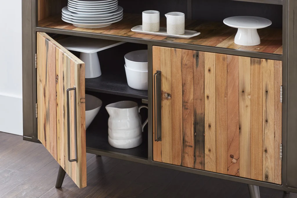 Modern Rustic Double Decker Accent Cabinet By Homeroots - Image 6
